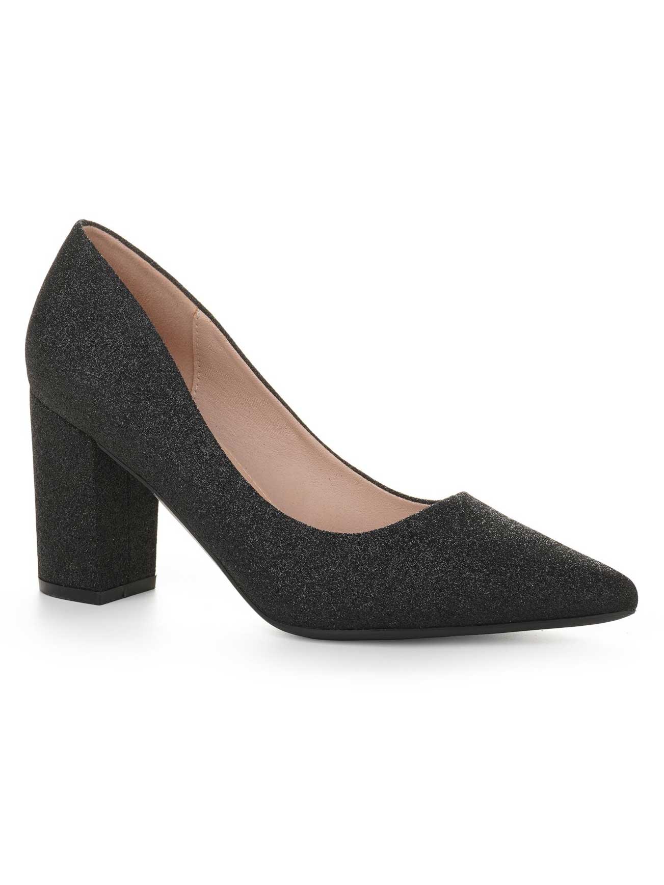 Nasly - Glimmer stilletter med bred hæl