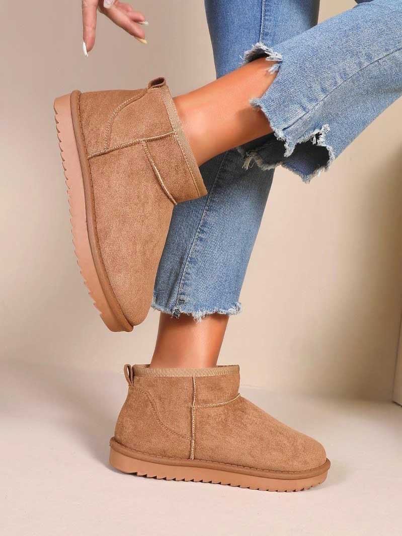 Melany - Lave bamsestøvler i ruskindslook