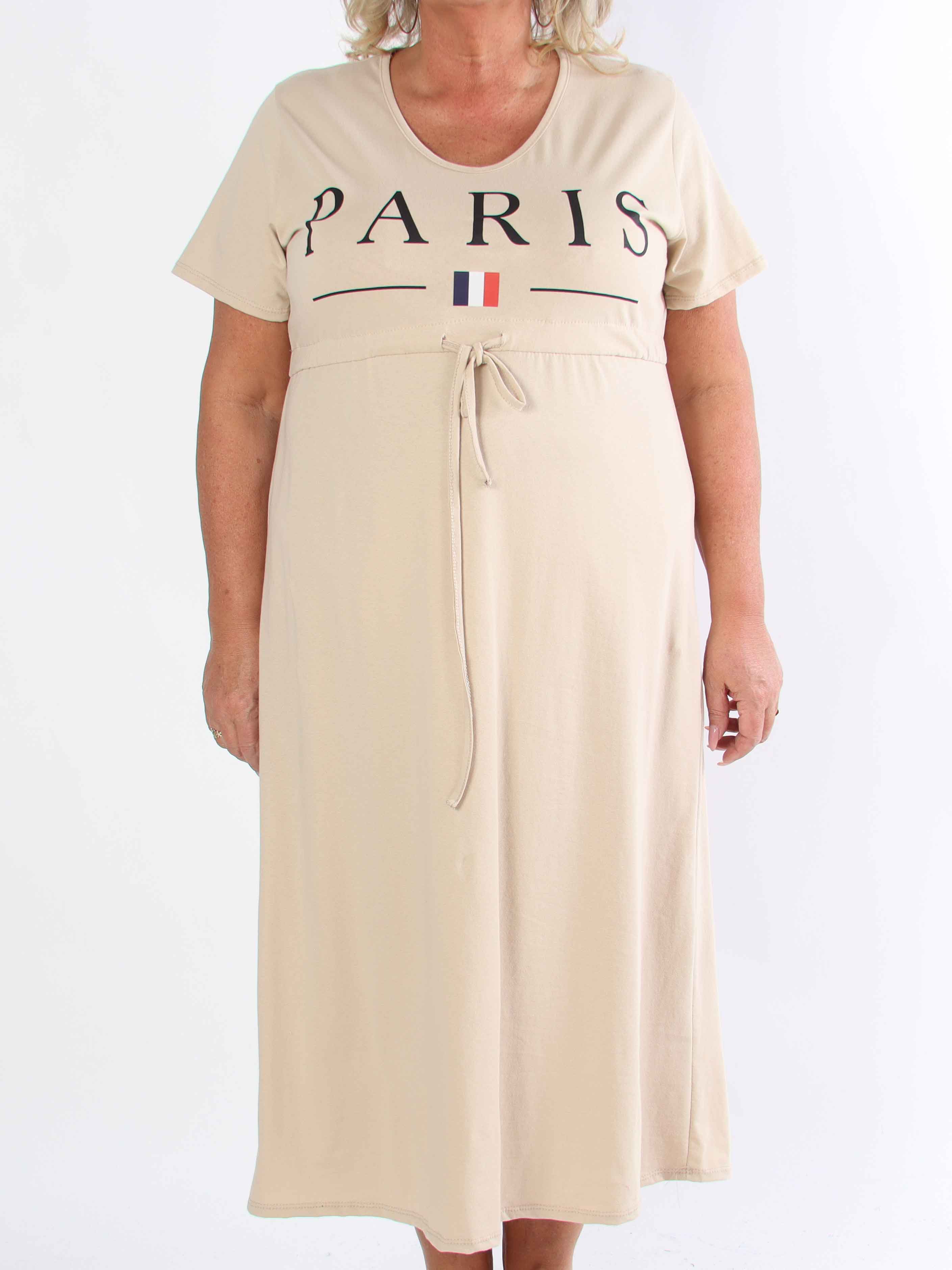 Afiya - Plus size joggingkjole i bomuld med snøre under brystet