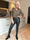 Agniia - Stilfulde leggings i læderlook med fine guldknapper foran