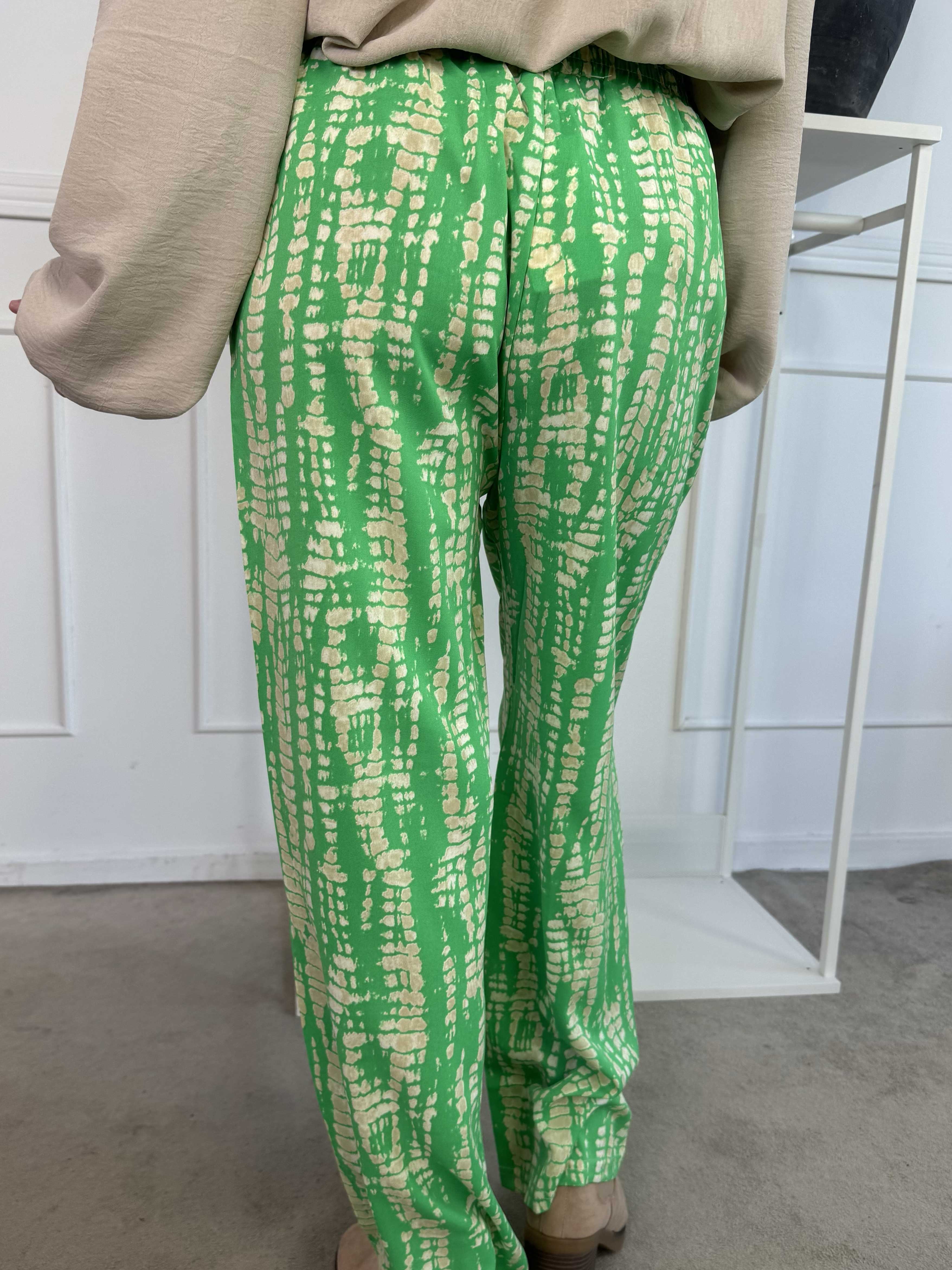 Alexa - Mønstret løse bukser med elastikkant i livet