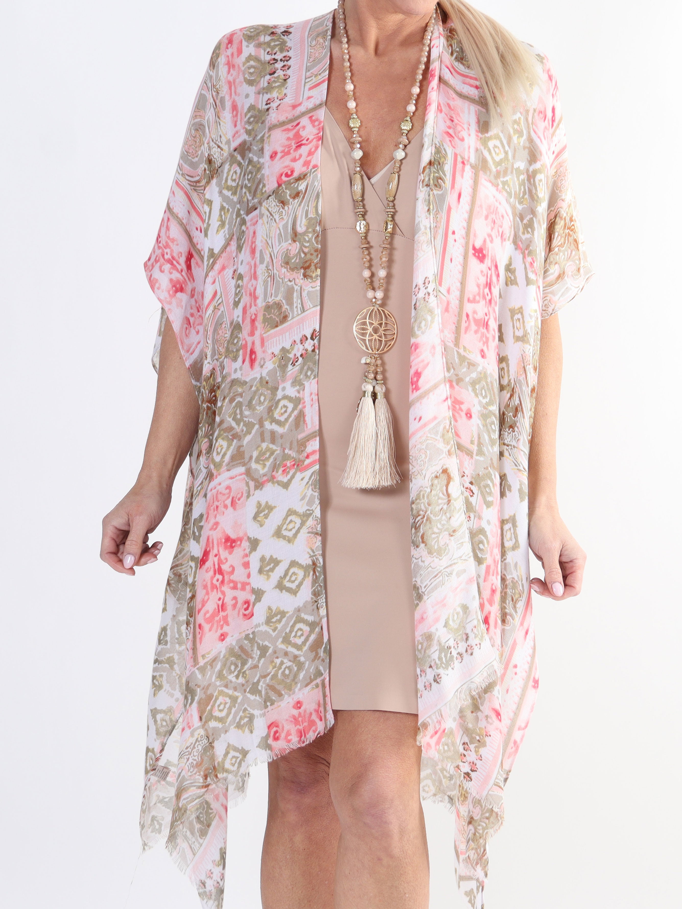 Alexandrine - Let og luftig plus size kimono i bomuld