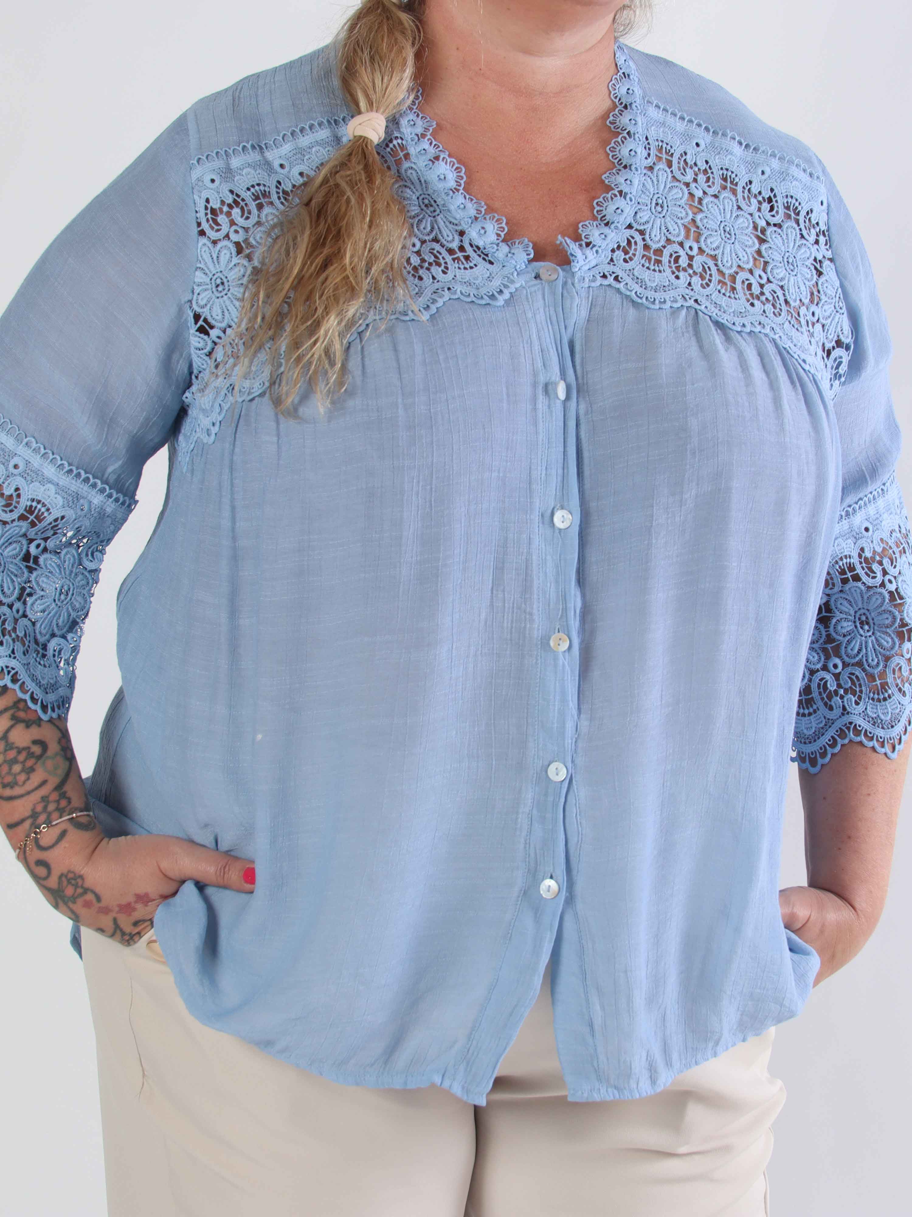 Alva - Sød plus size tunika med søde broderede ærmer