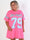 Andrea - Plus size t-shirtkjole viskoseblanding med sporty baseball-inspireret design