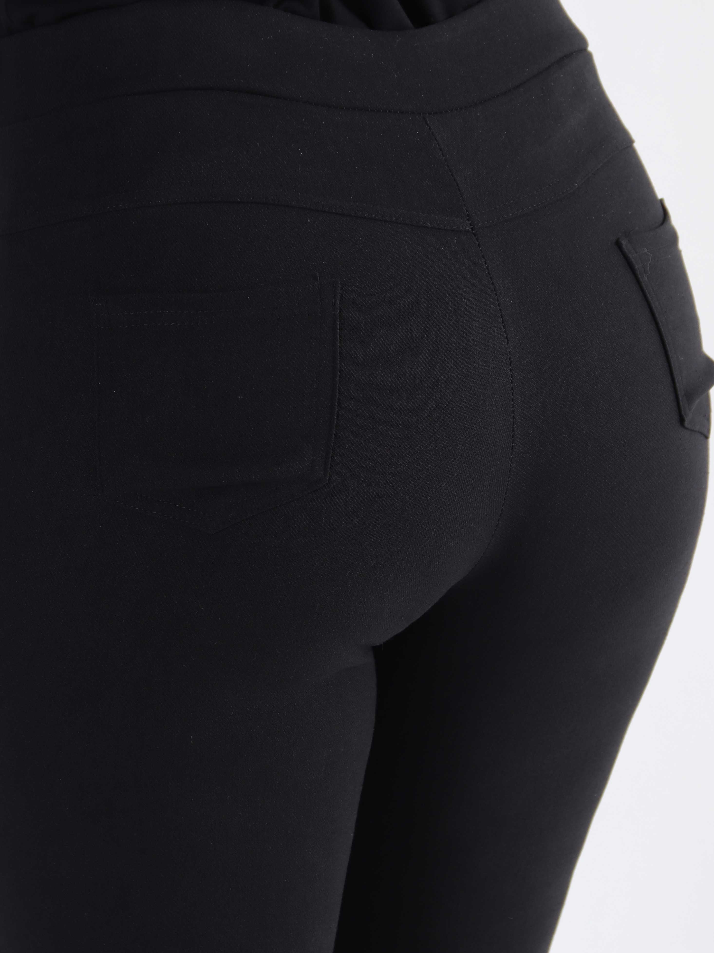 Anemone - Sorte leggings med guldknapper