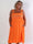 Aniel - Plus size sommerkjole i viskose med smock over brystet pyntet med farvede tråde