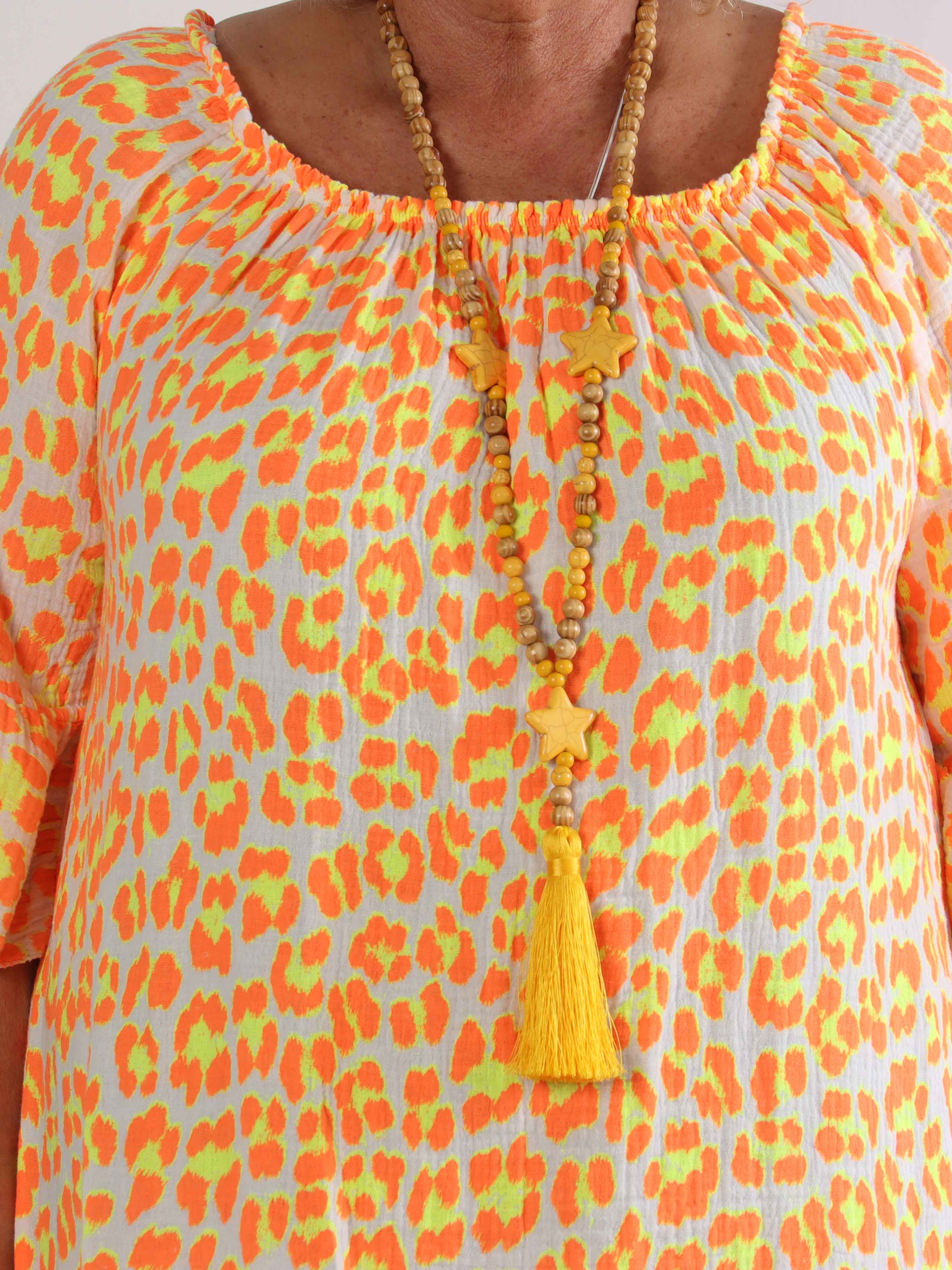 Antonella - Plus size kjole i blødt bomuldsbæk og bølge stof med et fint leoprint