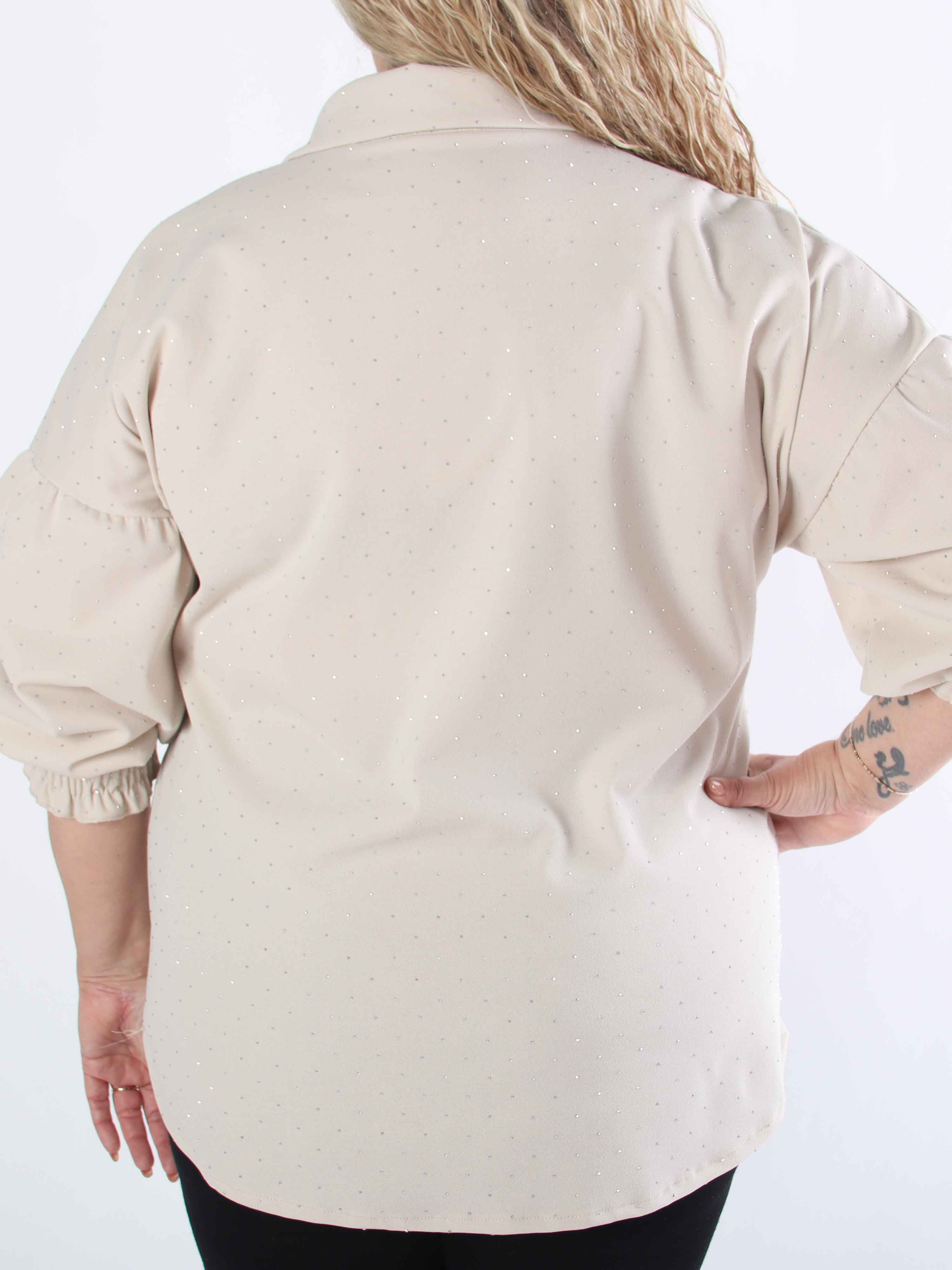 Aria - Plus size tunika med similisten og smock ved ærmet
