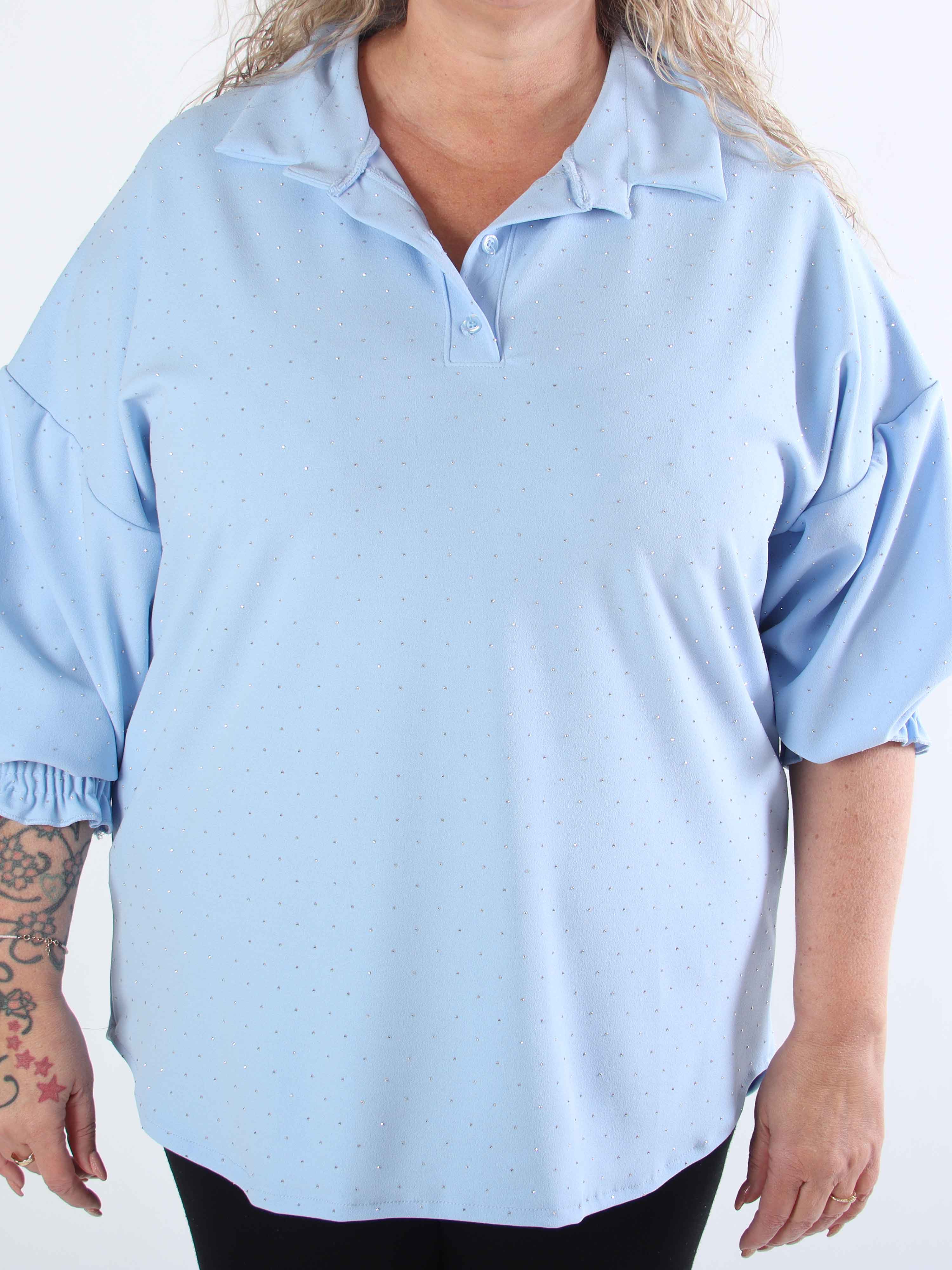 Aria - Plus size tunika med similisten og smock ved ærmet