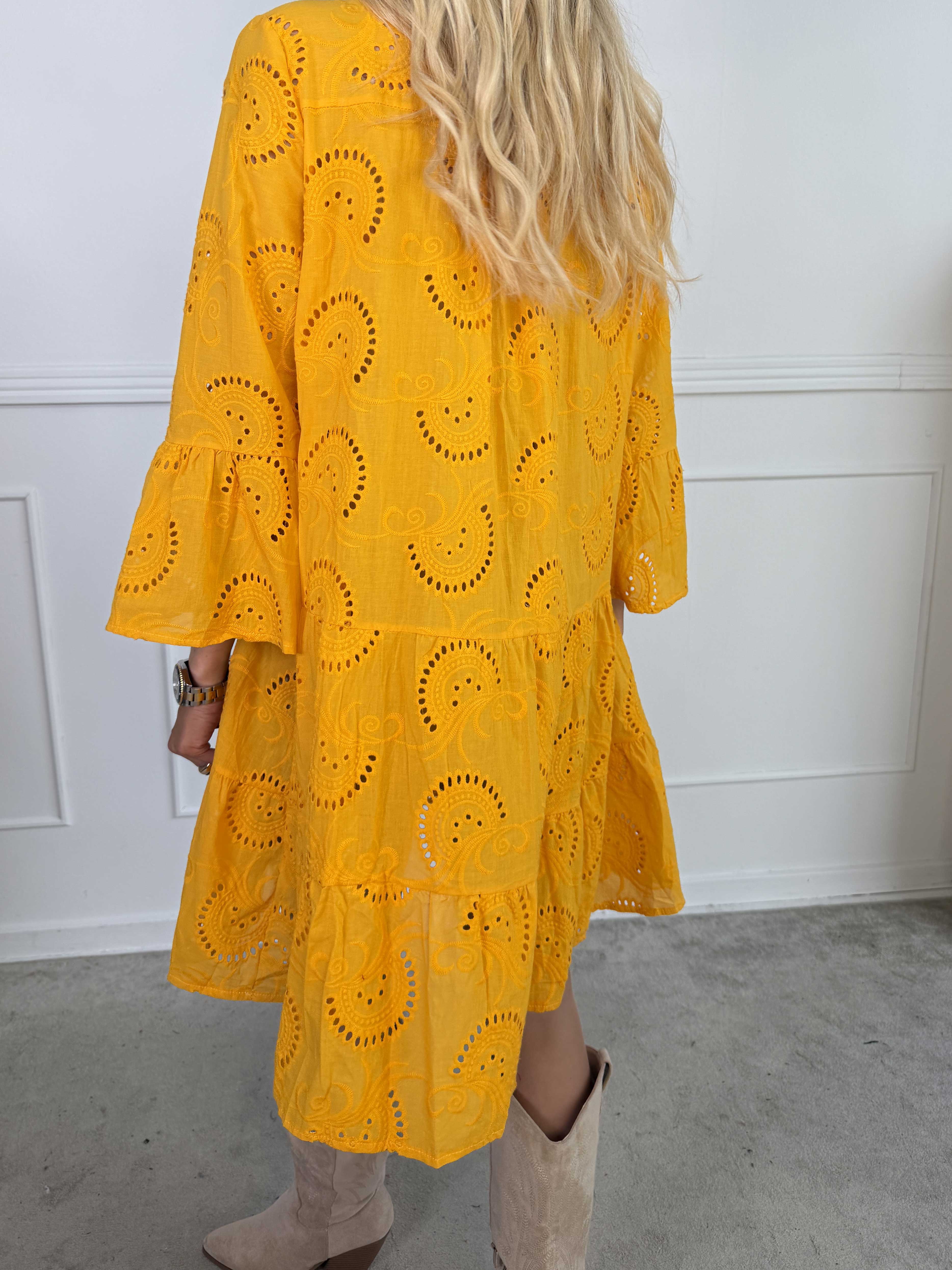 Benti - Tunikakjole i viskose med broderie anglaise