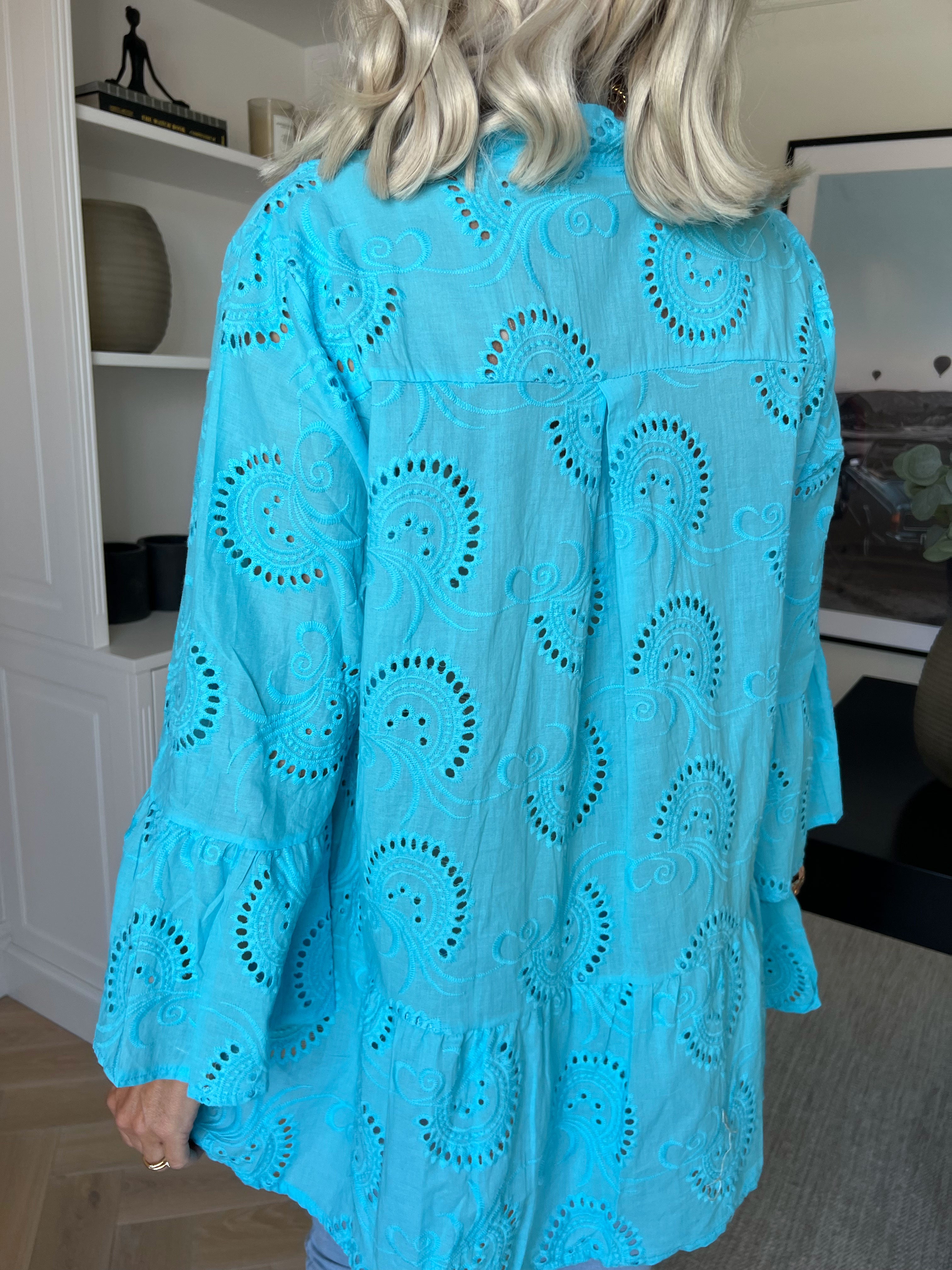 Benti Shirt - Tunika i viskose med broderie anglaise