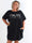 Berna - Plus size t-shirtkjole i bomuld med lommer og glimtende “VOGUE”-detalje