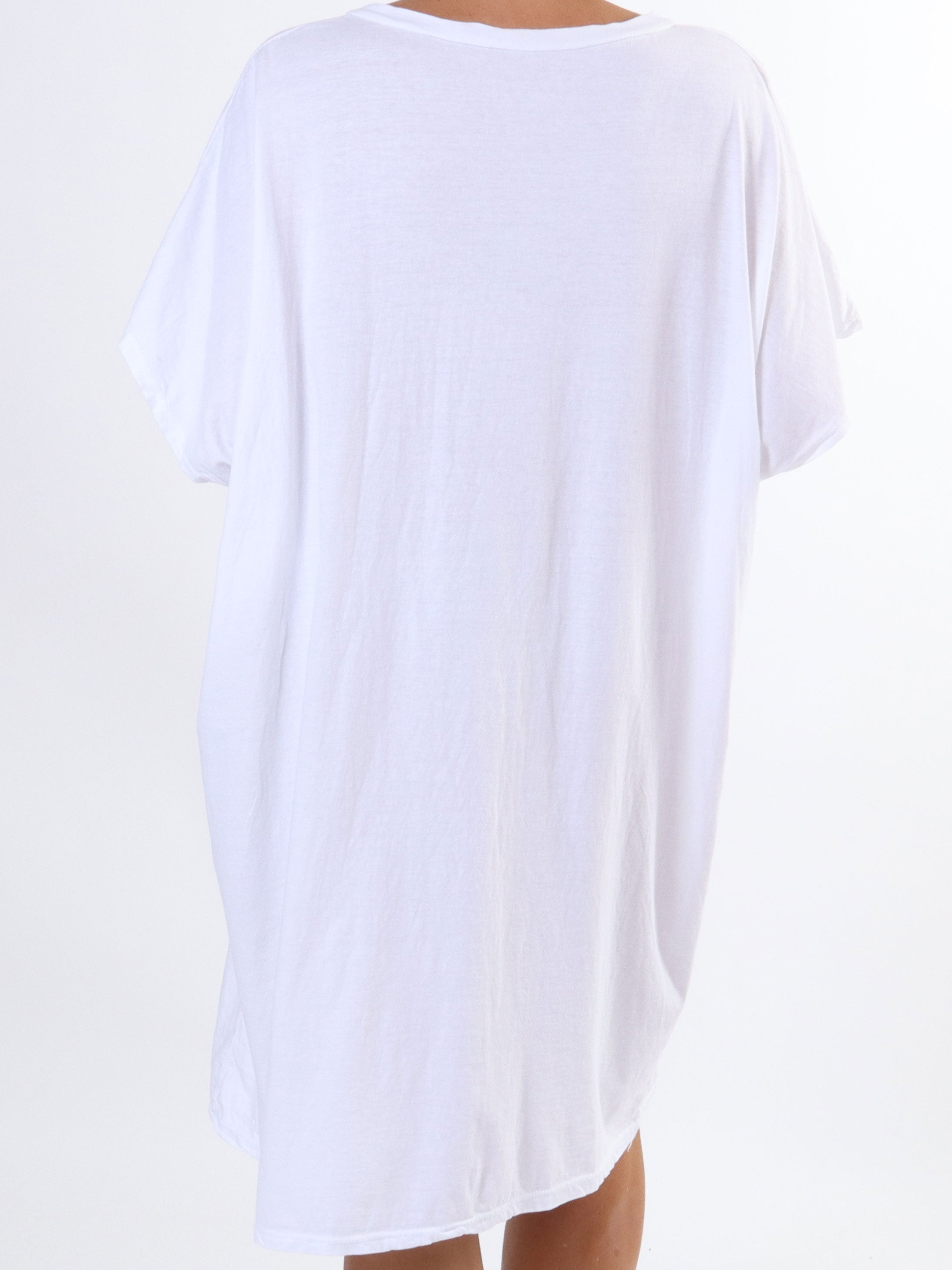 Bree - Plus size t-shirt kjole i bomuld med tekst foran