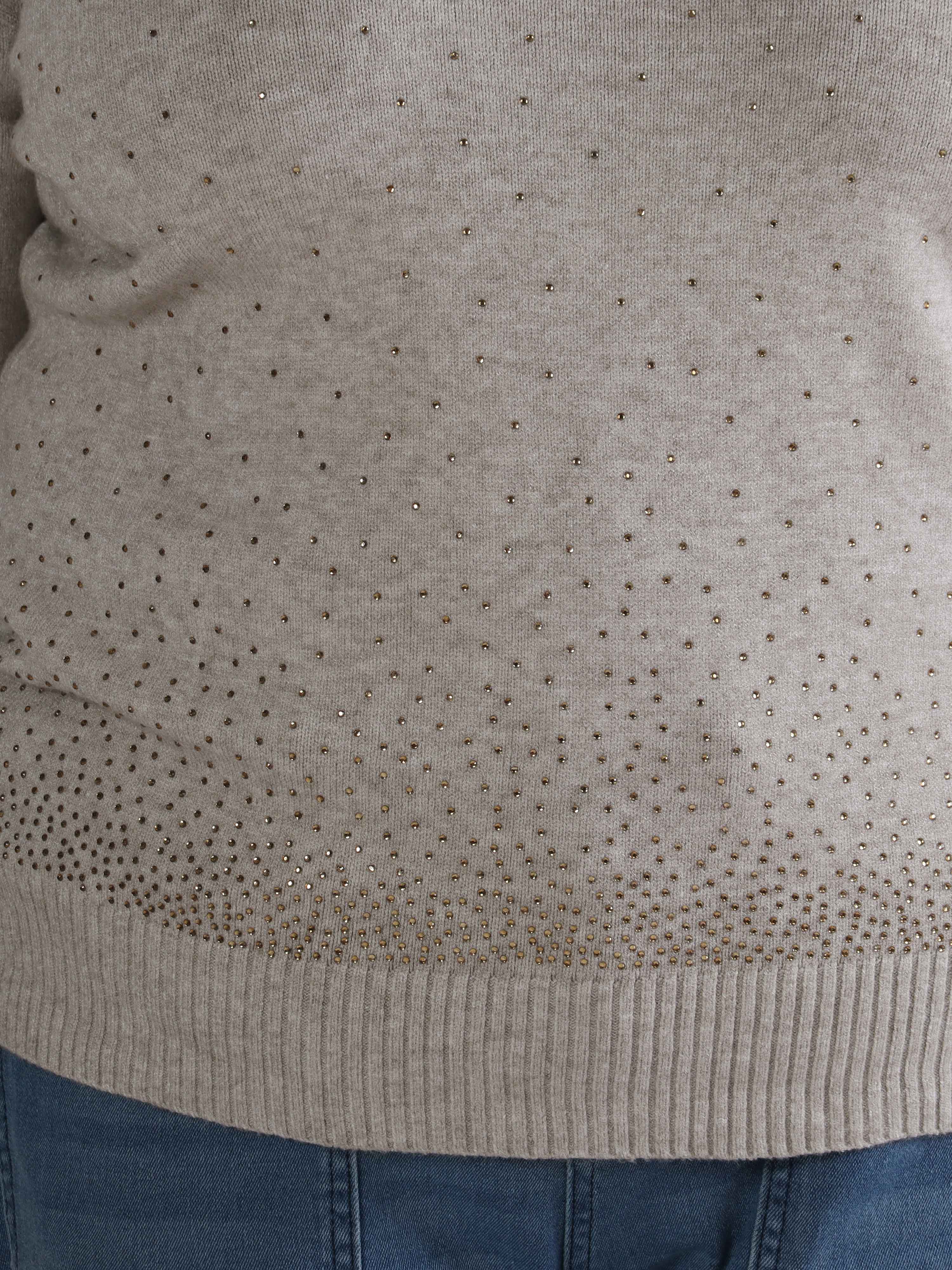 Cajsa - Mega blød plus size strikbluse med fine similisten