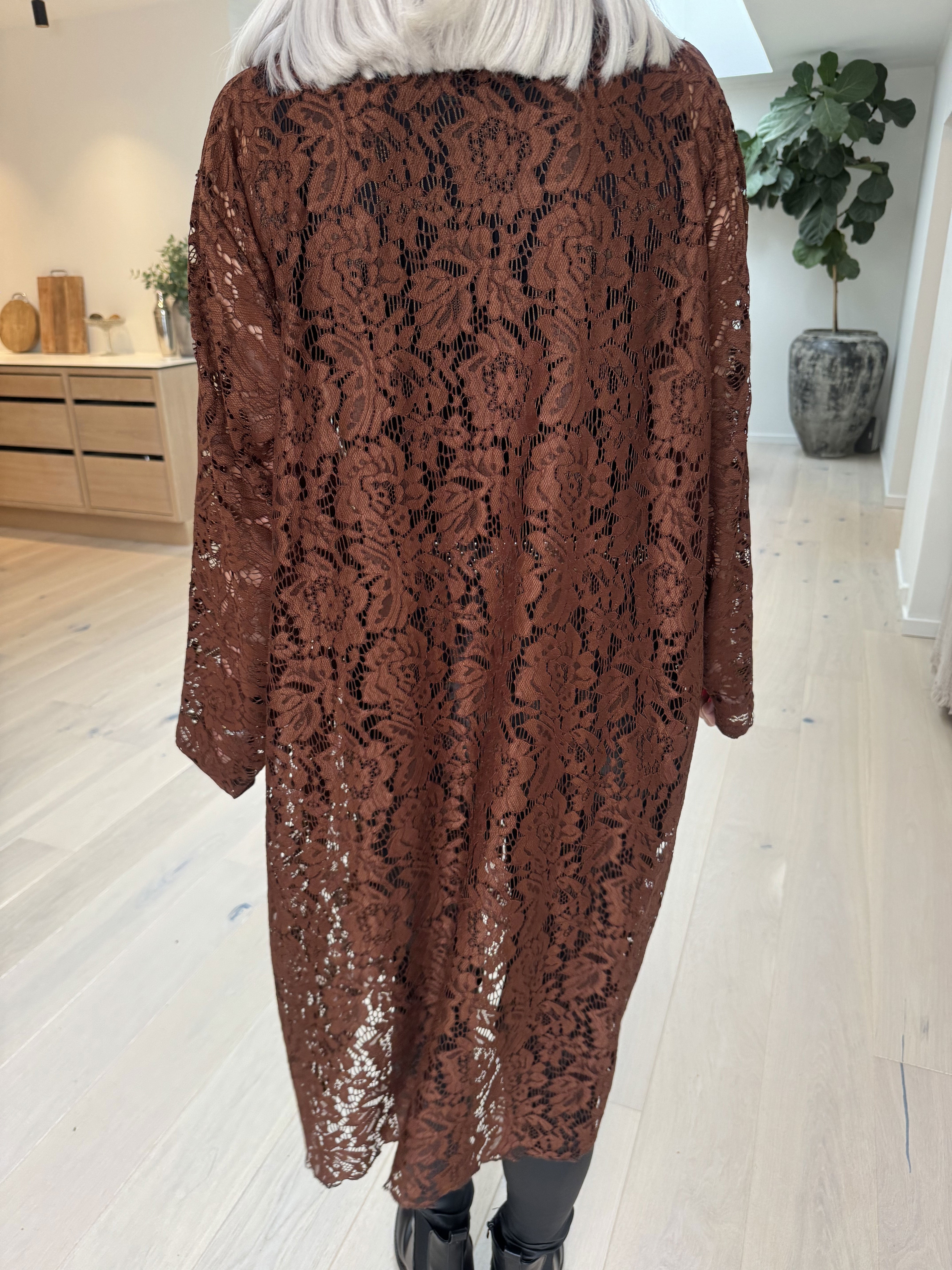 Cece - Cardigan i blød elastisk blonde