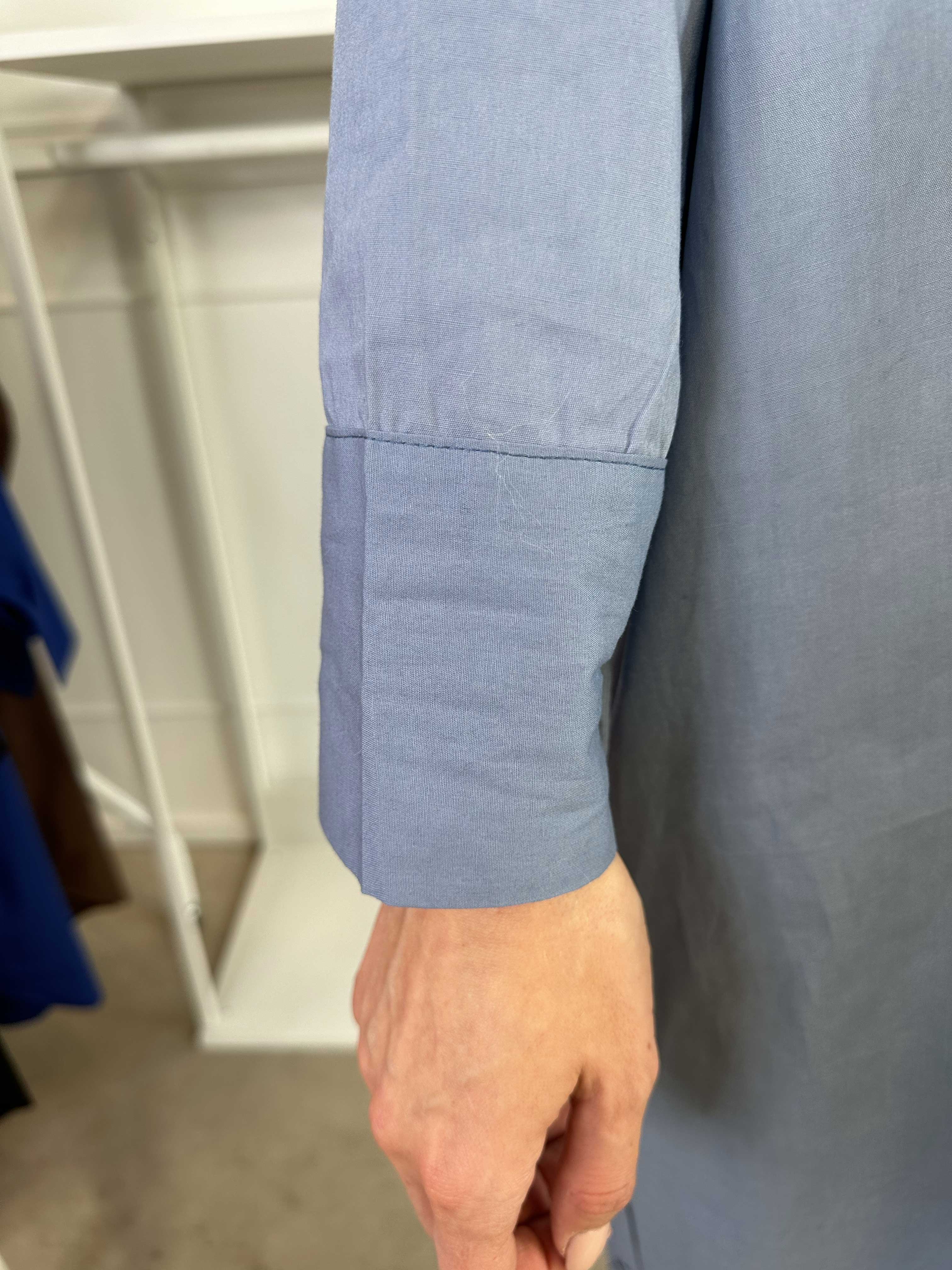 Ceylan - Lang plain skjortekjole i bomuld