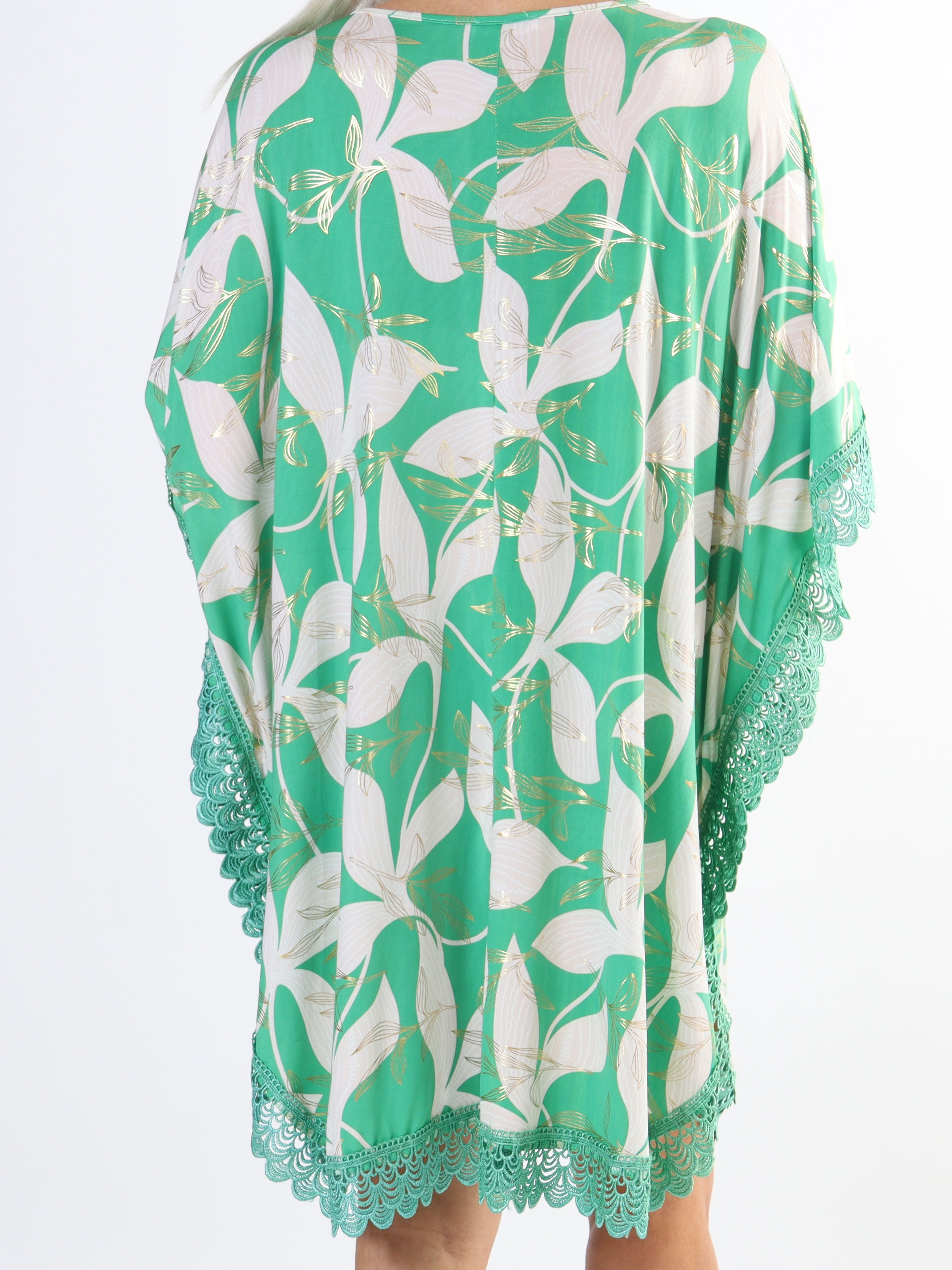 Chara - Plus size tunikakjole med blondekant og lynlås