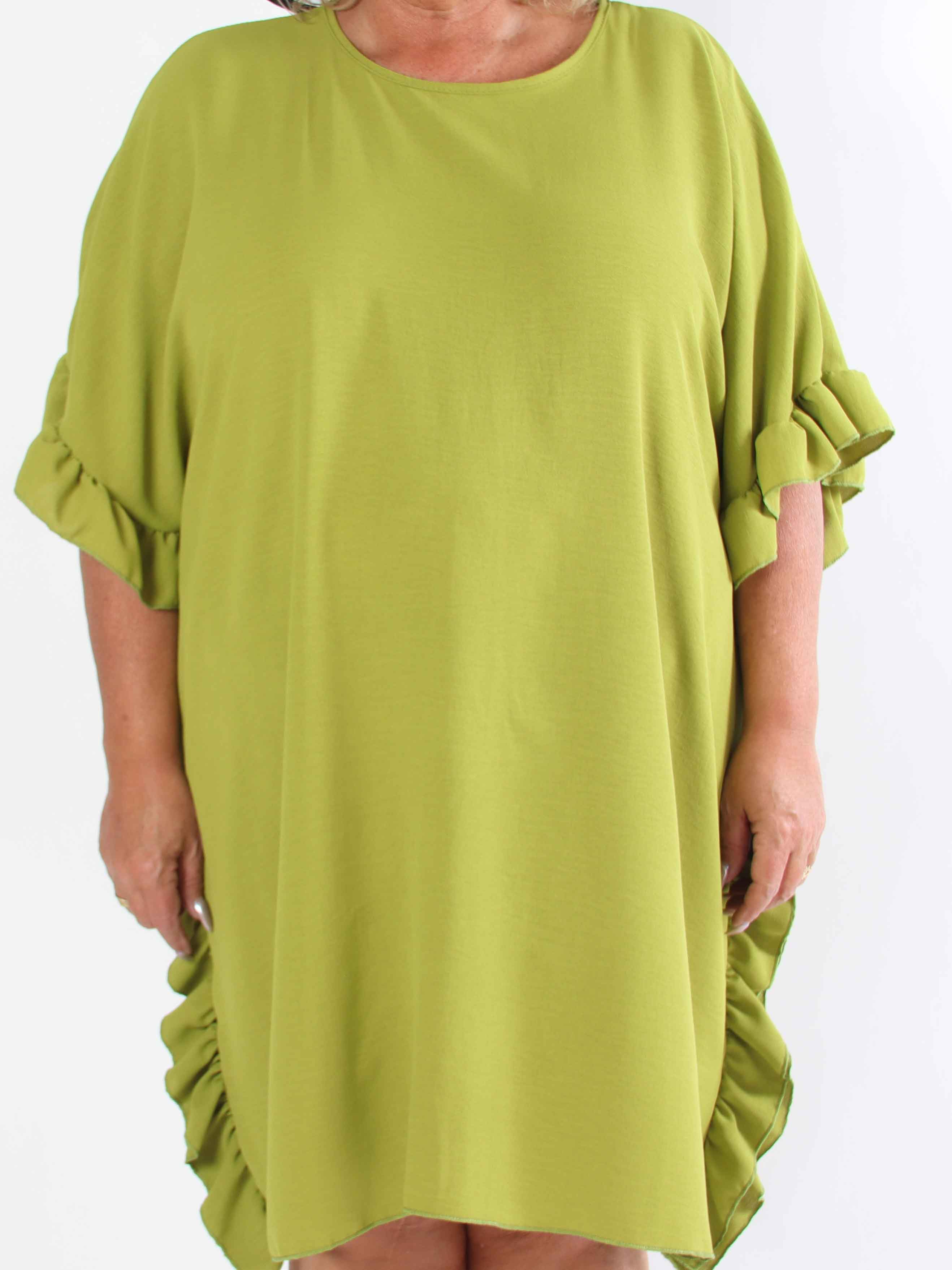 Cille - Plus size tunika med flæsekanter i siderne