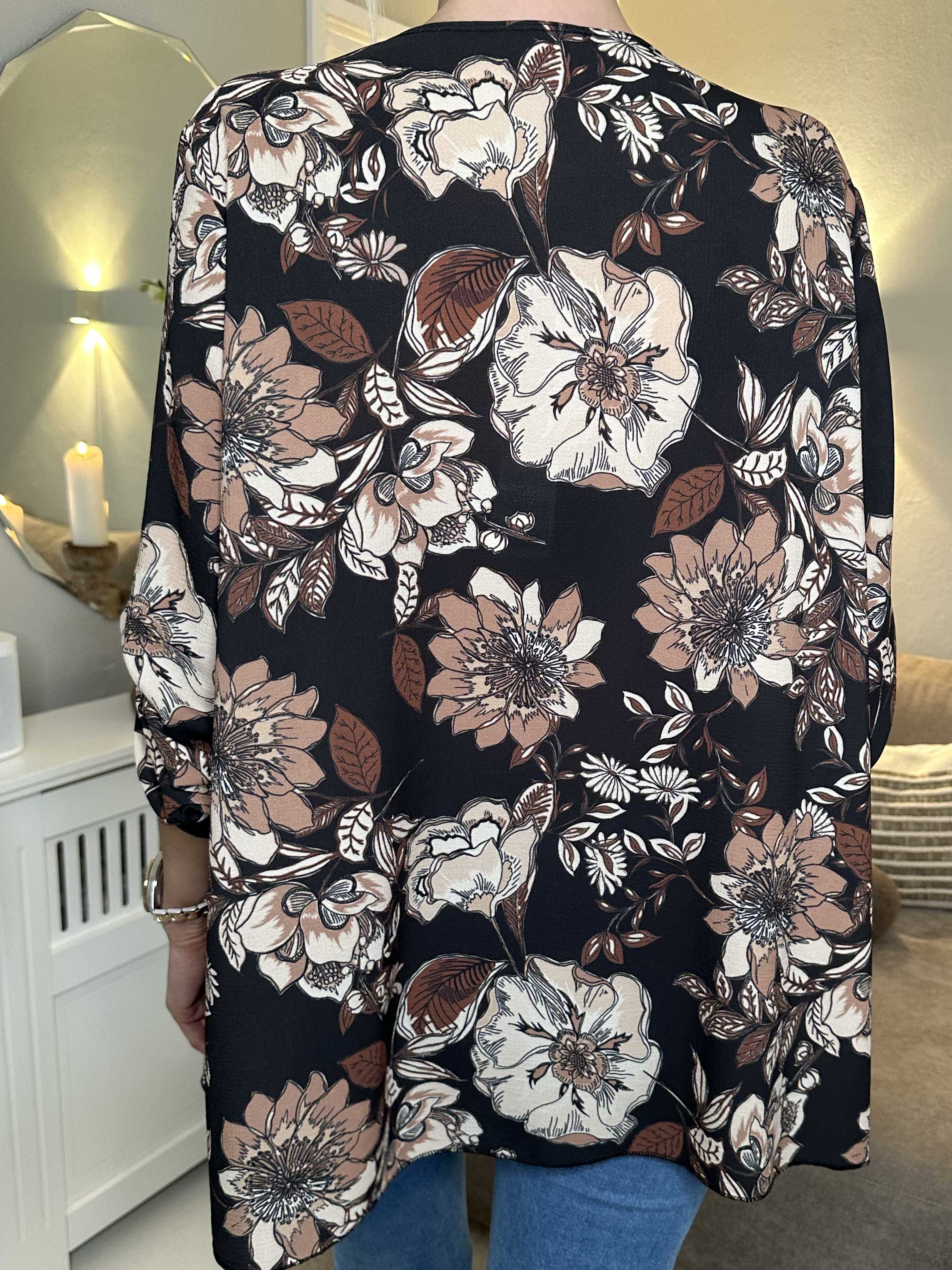 Claudia Flower - Tunika med blomsterprint og lynlås