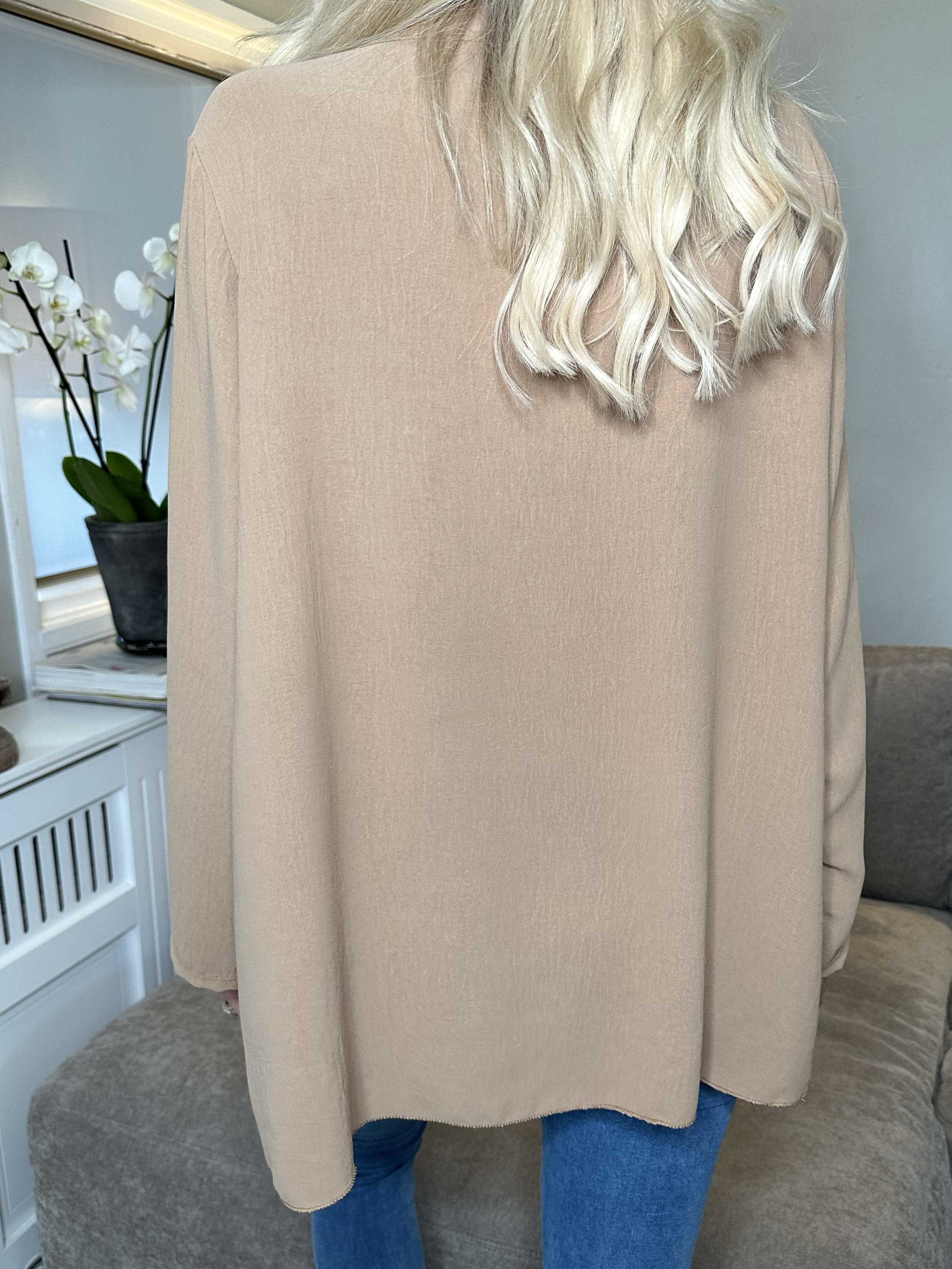 Claudia - Ensfarvet tunika med lynlås