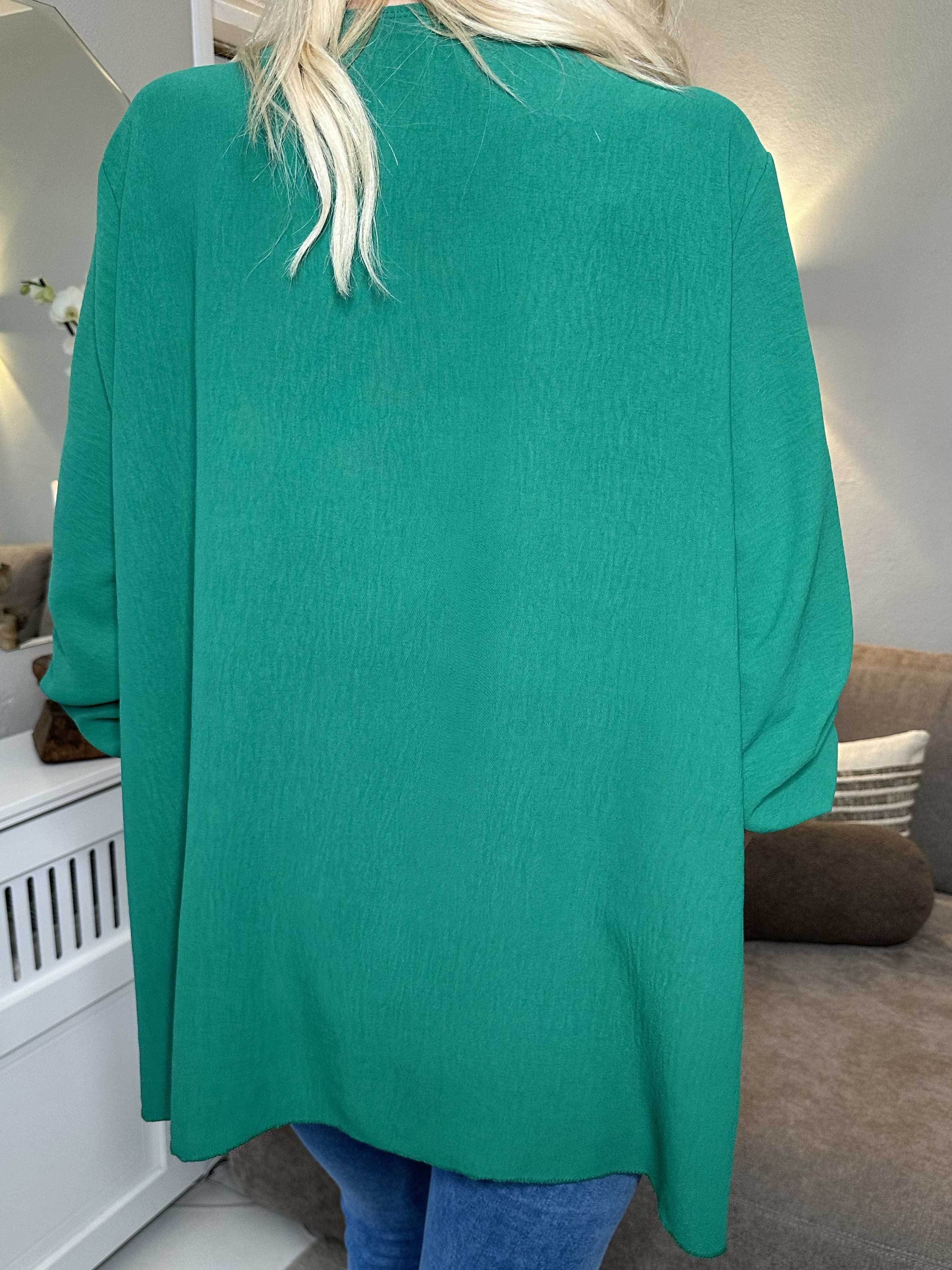 Claudia - Ensfarvet tunika med lynlås