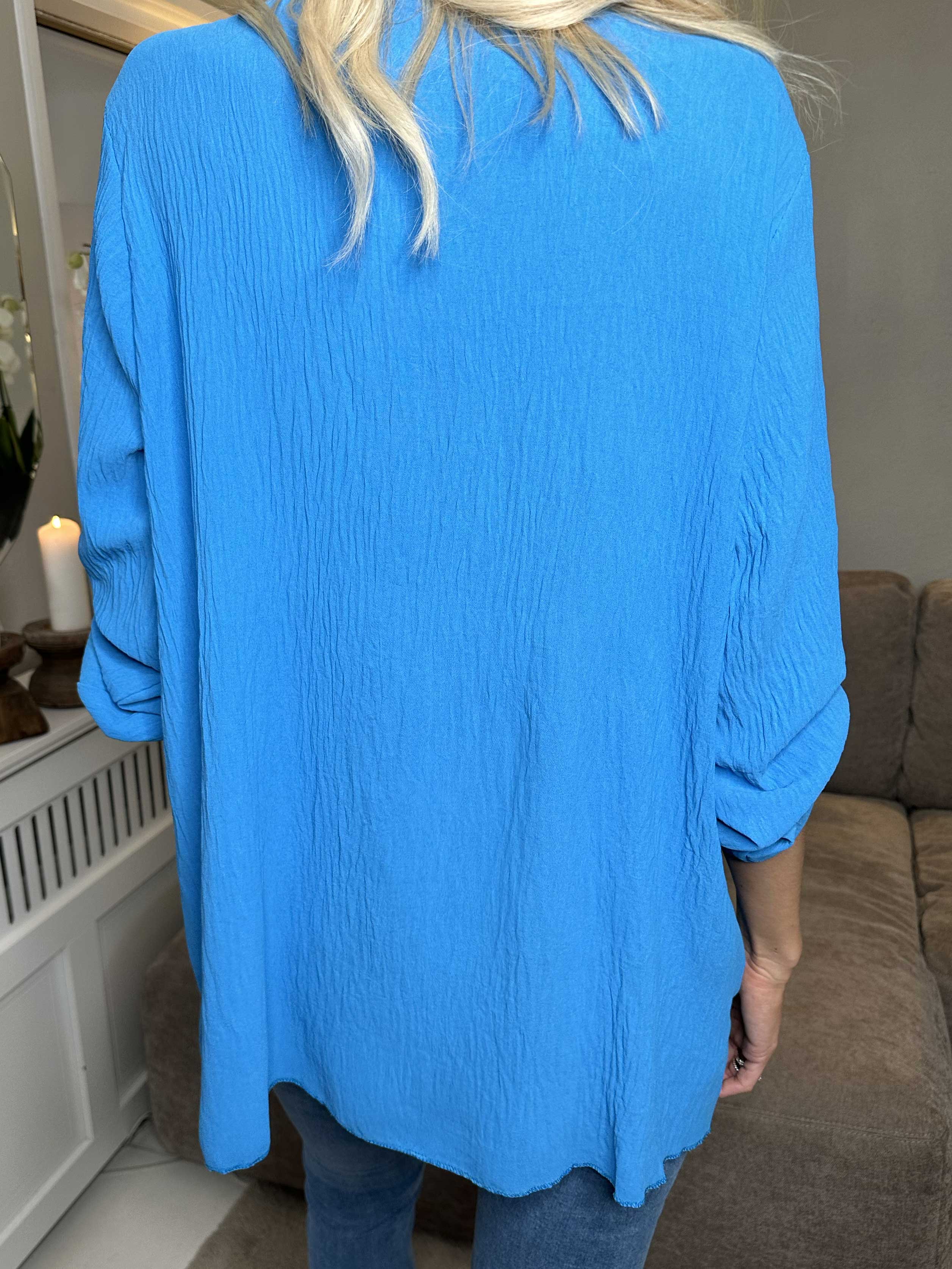 Claudia - Ensfarvet tunika med lynlås