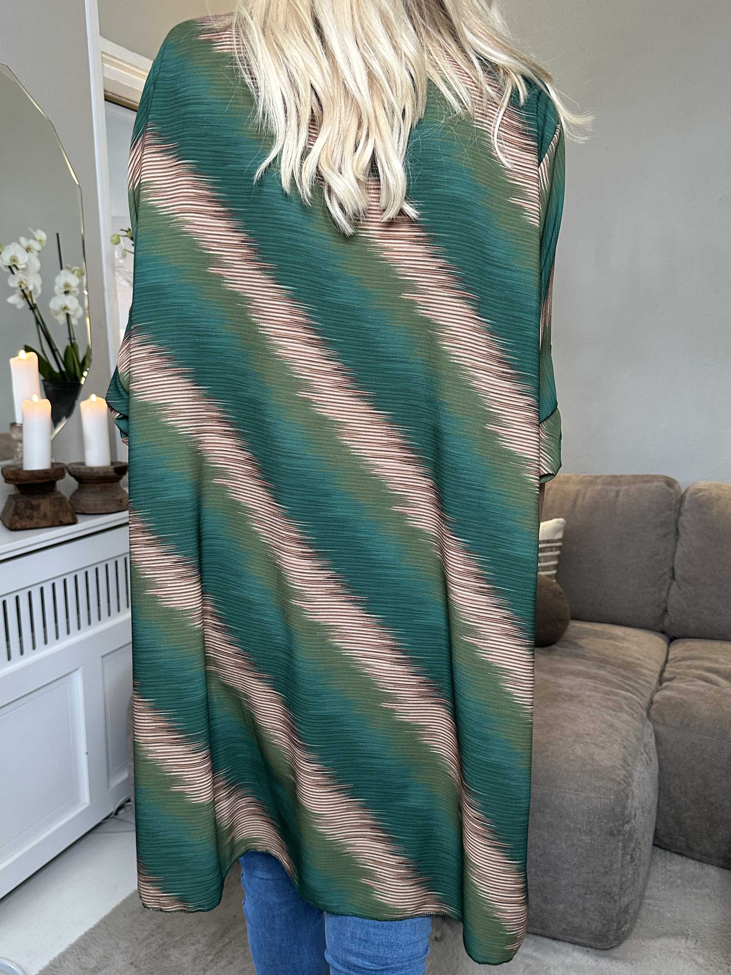 Claudia Stripe Dress - Tunikakjole med print og lynlås