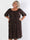 Cora Royal Gold Midi - Elastisk plus size kjole med guld print