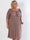 Cora Royal Gold Midi - Elastisk plus size kjole med guld print