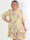 Daisy - Blomstret plus size kjole i viskose med flæsekant forneden