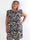 Dana - Plus size viskose kjole i dyreprint med fine flæseærmer og sløjfe på ryggen