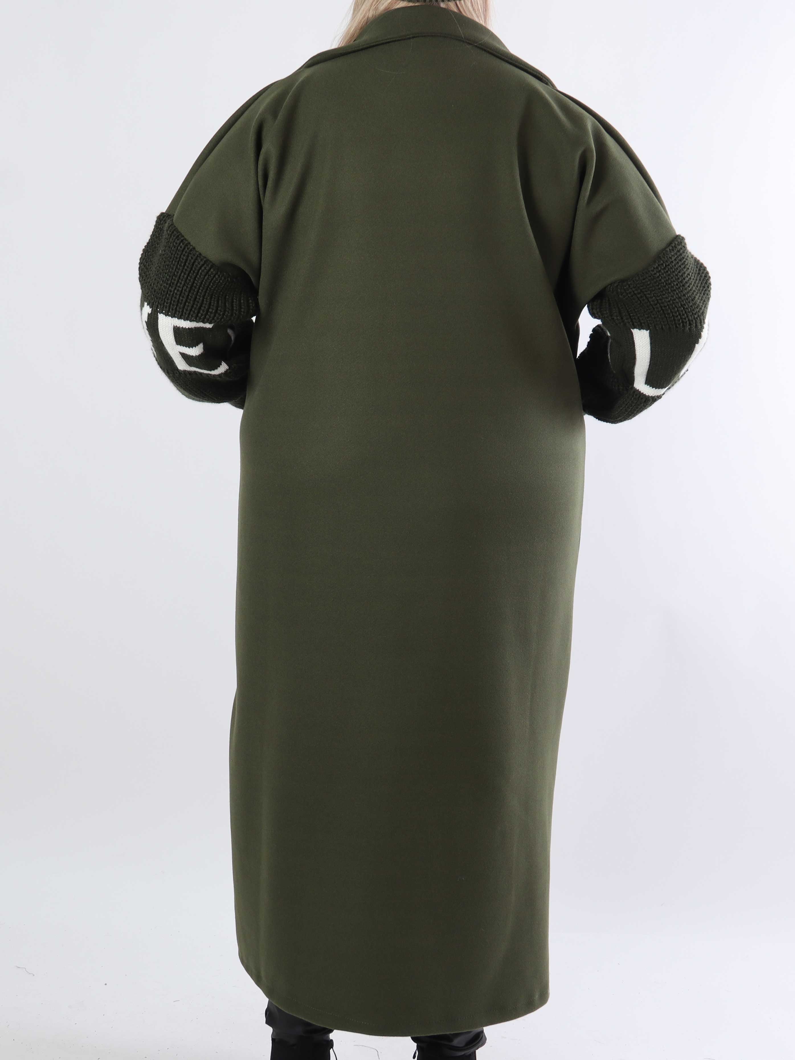 Debbie - Fin plus size frakke med strikærmer