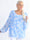 Destiny Leaf - Plus size bluse i chiffon med bladmønster