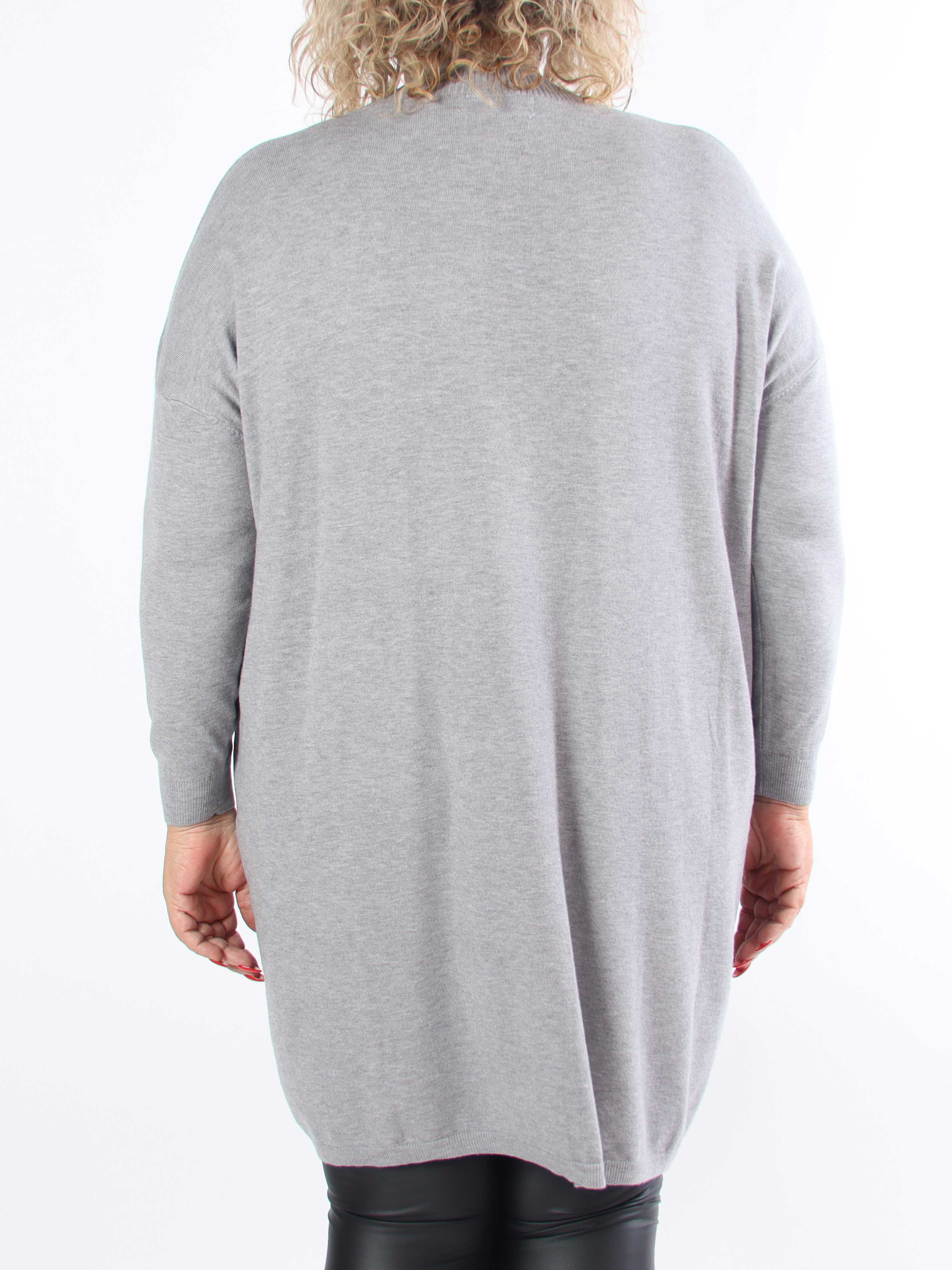 Dima - Blød plus size strikkjole med lommer