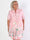 Ebba Floral Stripe Long - Elastisk plus size kjole med guld detaljer