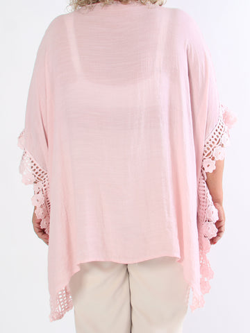 Elena - Blød plus size tunika i bomuld med fine broderinger
