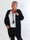 Elizabeth - Lang plus size strikcardigan med fint hulmønster på ærmerne