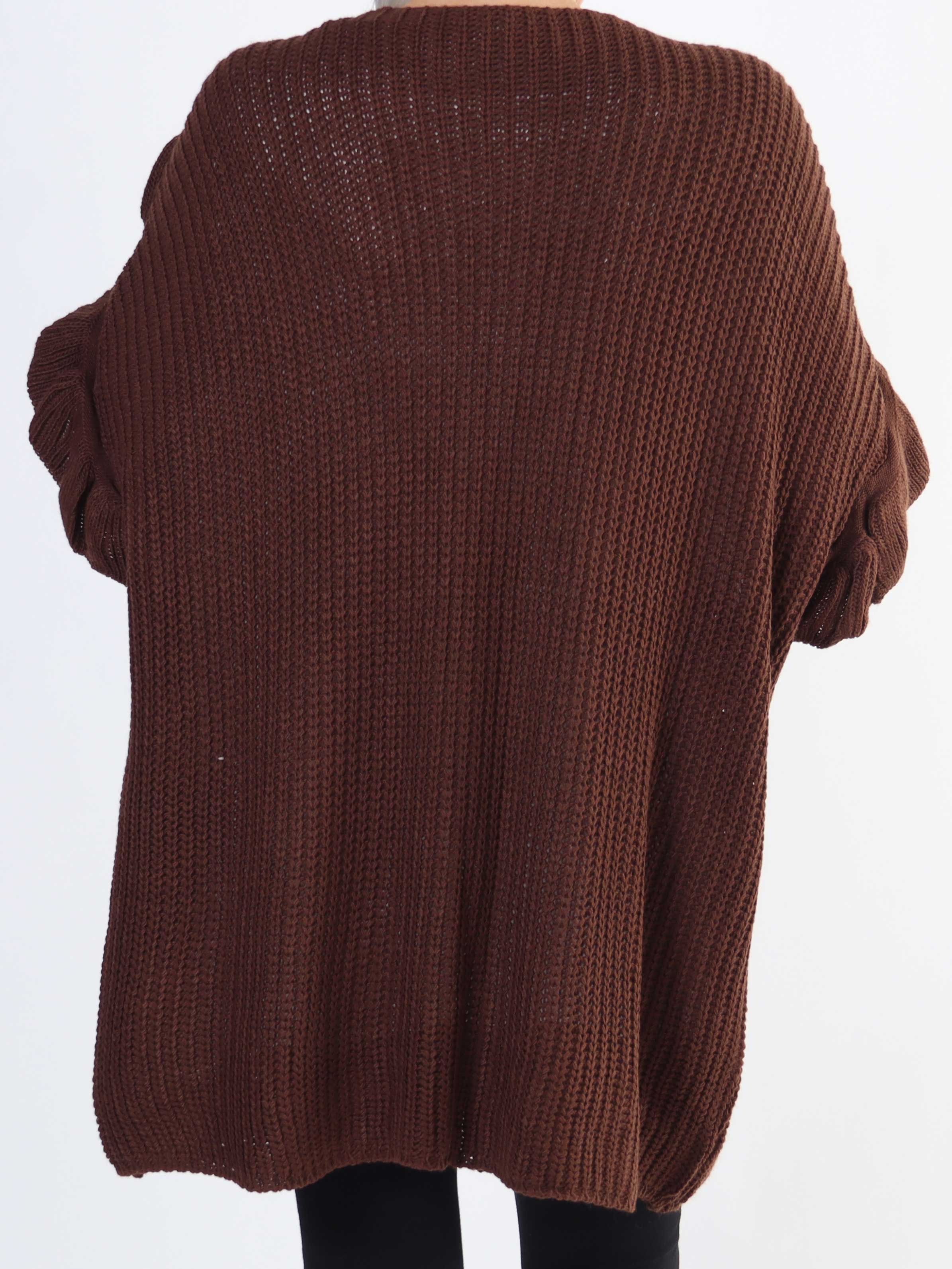 Ellis Cardigan - Lækker plus size strikcardigan med fine flæsedetaljer