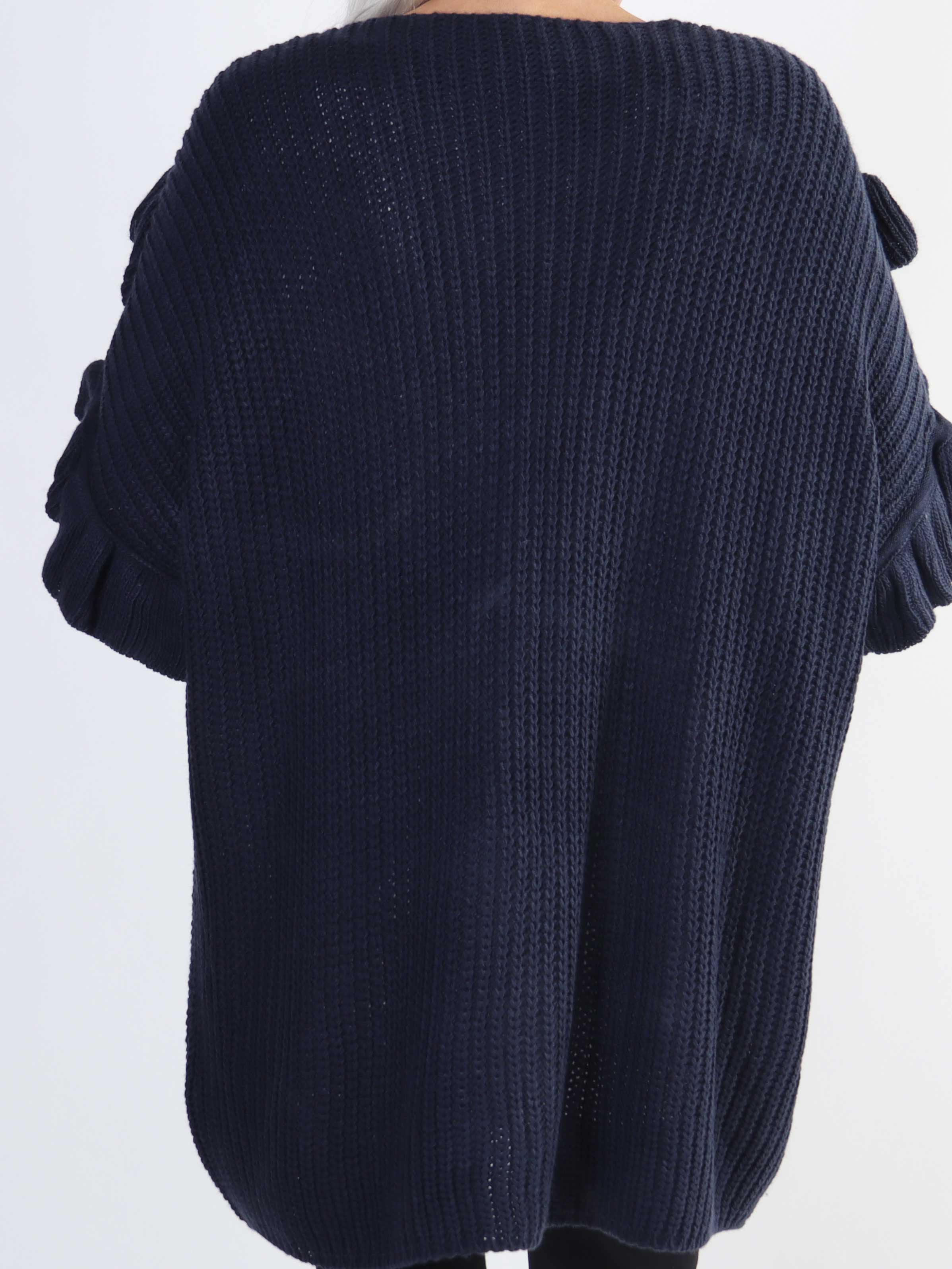 Ellis Cardigan - Lækker plus size strikcardigan med fine flæsedetaljer