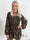 Elna Gold Shirt L/S - Elastisk bluse med guld print og smock over brystet