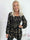 Elna Gold Shirt L/S - Elastisk bluse med guld print og smock over brystet
