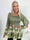 Elna Water Lily Shirt L/S - Elastisk bluse med blomsterprint og smock over brystet