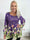 Elna Water Lily Shirt L/S - Elastisk bluse med blomsterprint og smock over brystet