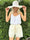 Everest - Søde beige shorts med broderie anglaise