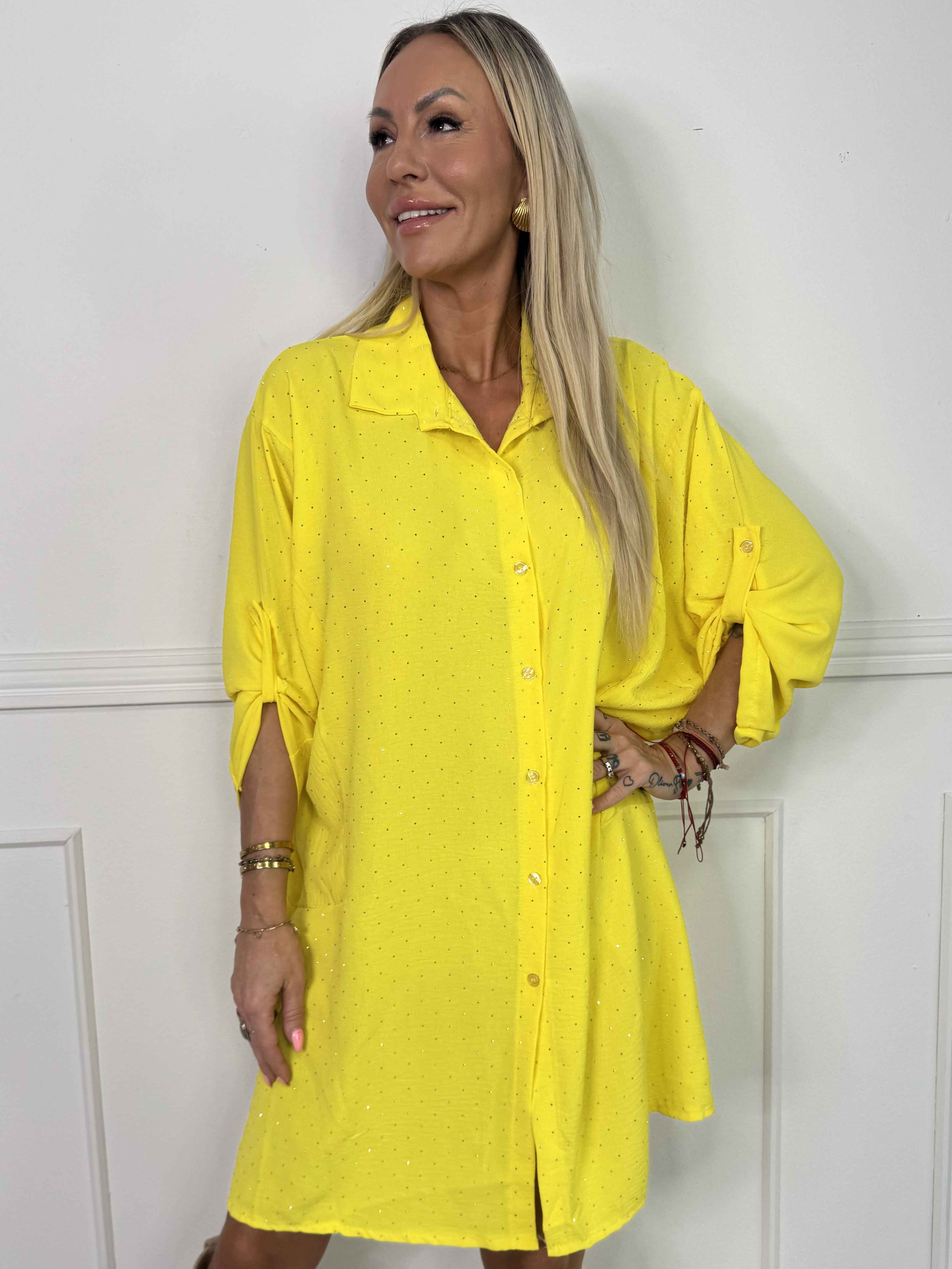 Franci - Skjortekjole i viskose med similisten