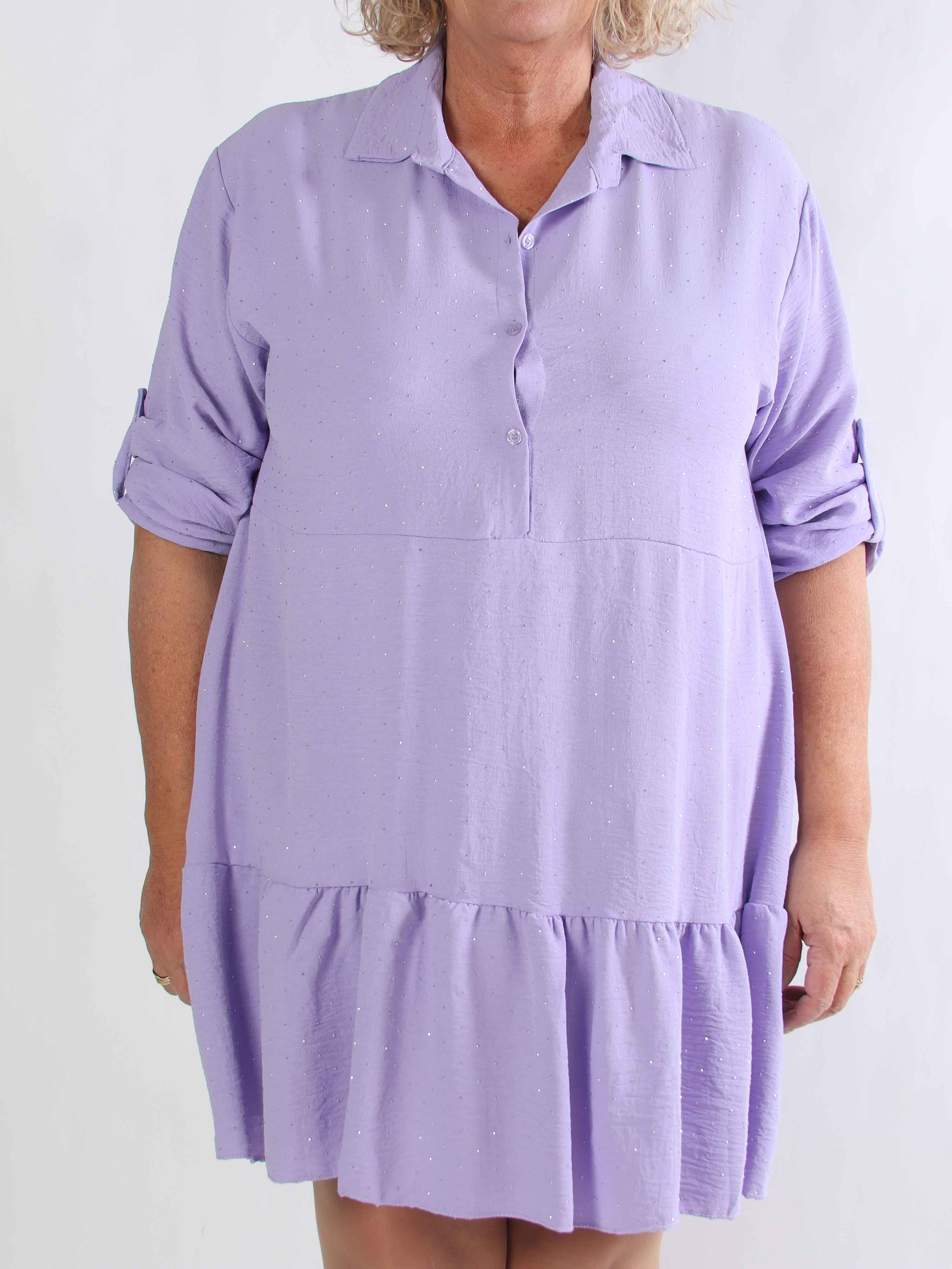 Gissele - Sød plus size kjole i viskose med fine similisten