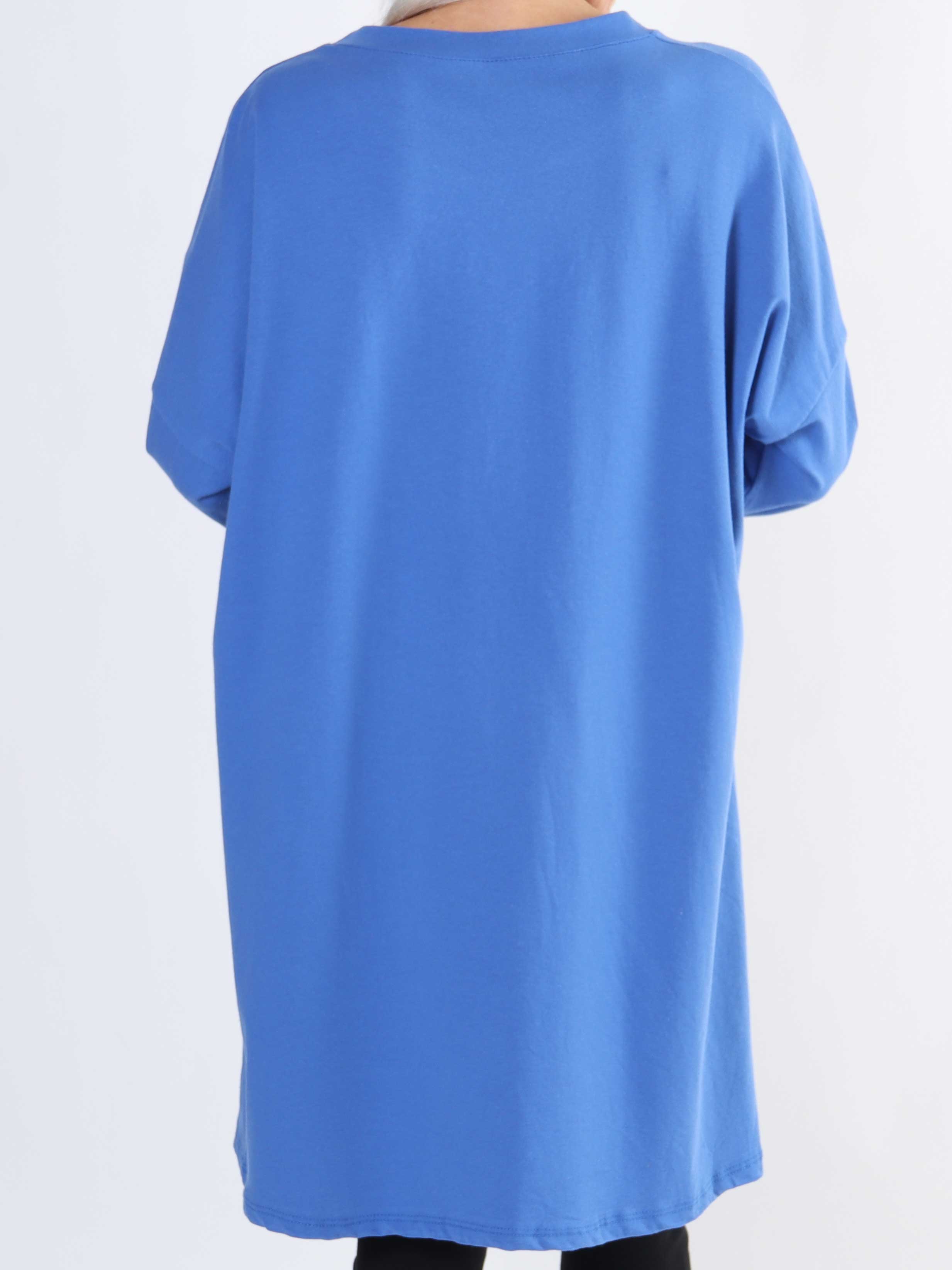 Haniya - Plus size joggingkjole i viskose med Los Angeles stående