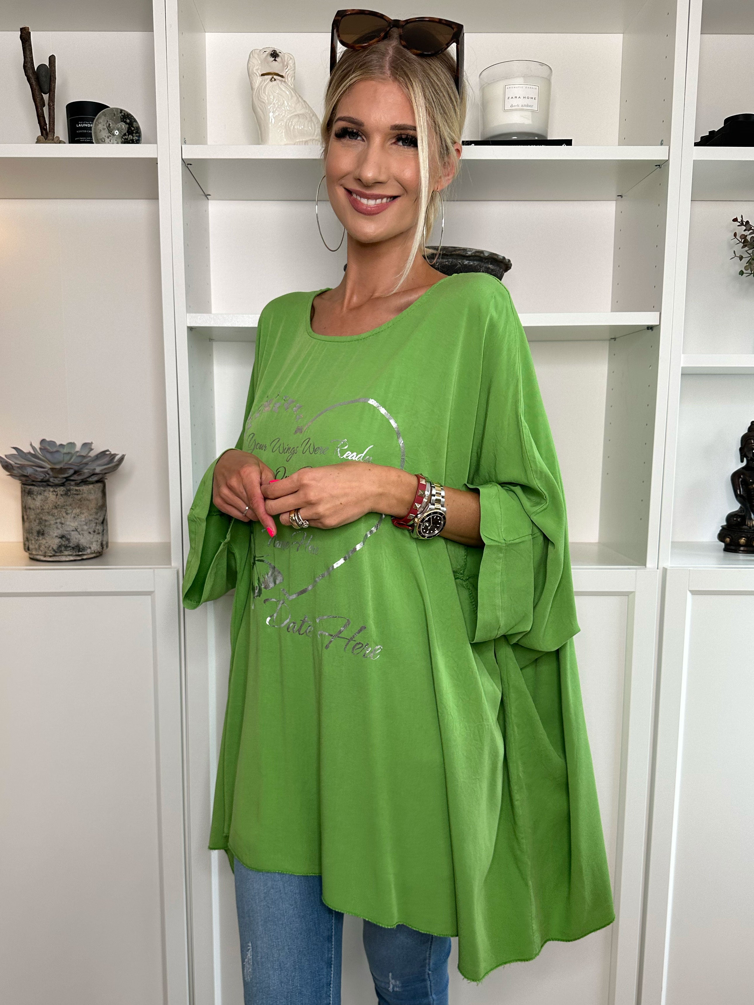 Hope Short - Cool oversize bluse med motiv foran