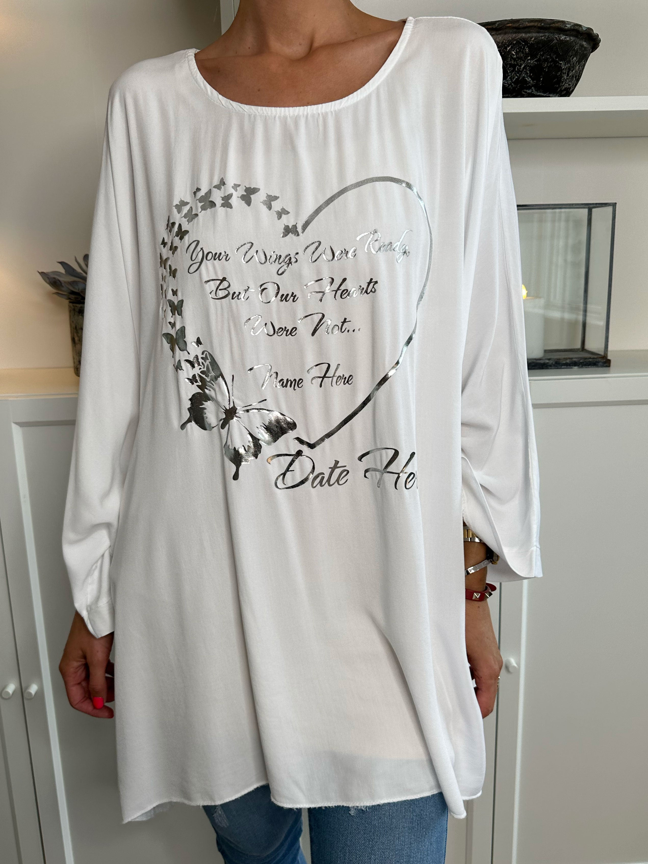 Hope Short - Cool oversize bluse med motiv foran