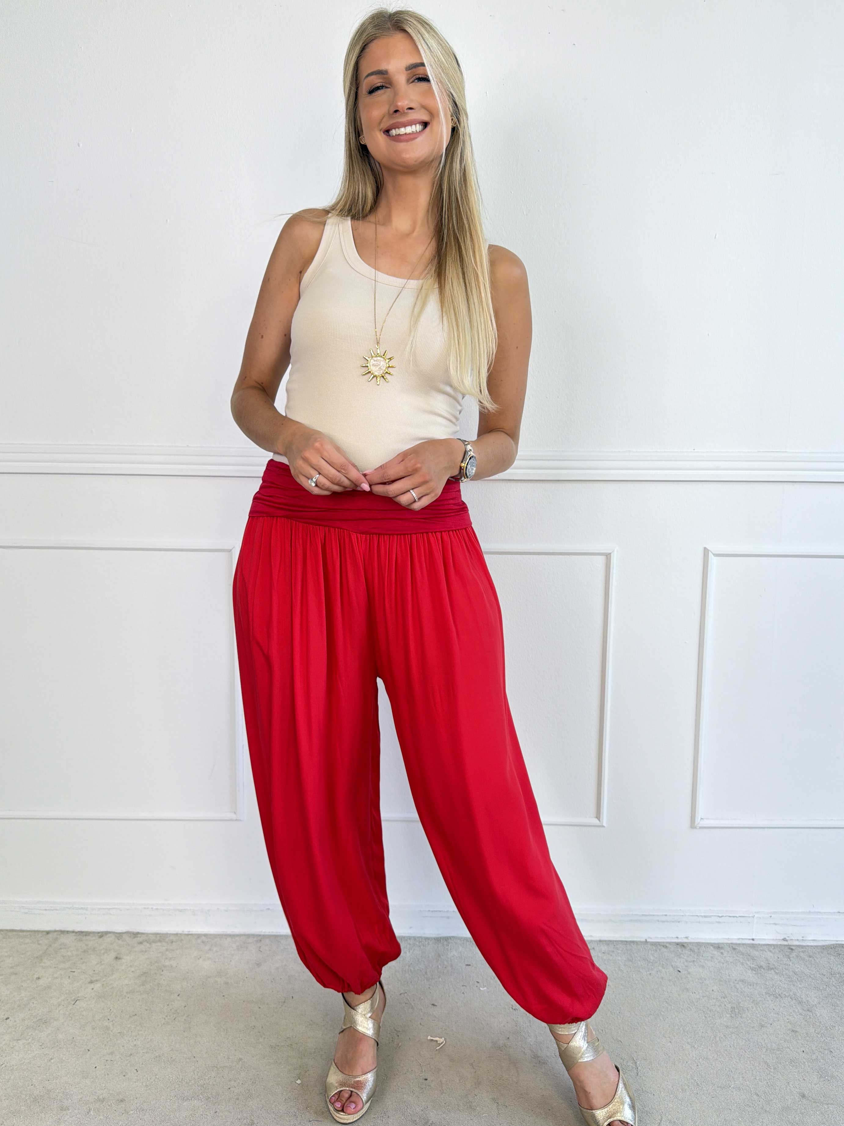 Lava - Plus size haremsbukser i viskose med elastikkant i livet